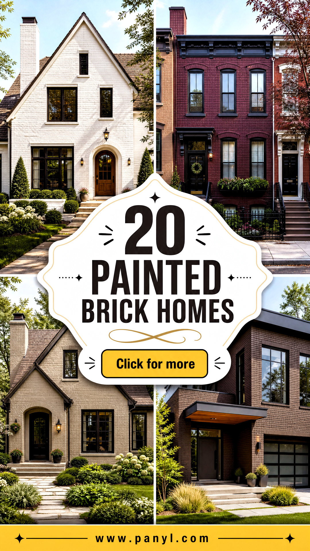 20 Painted Brick Homes With Timeless Head-Turning Curb Appeal - 20 Painted Brick Homes With Timeless, Head-Turning Curb Appeal
