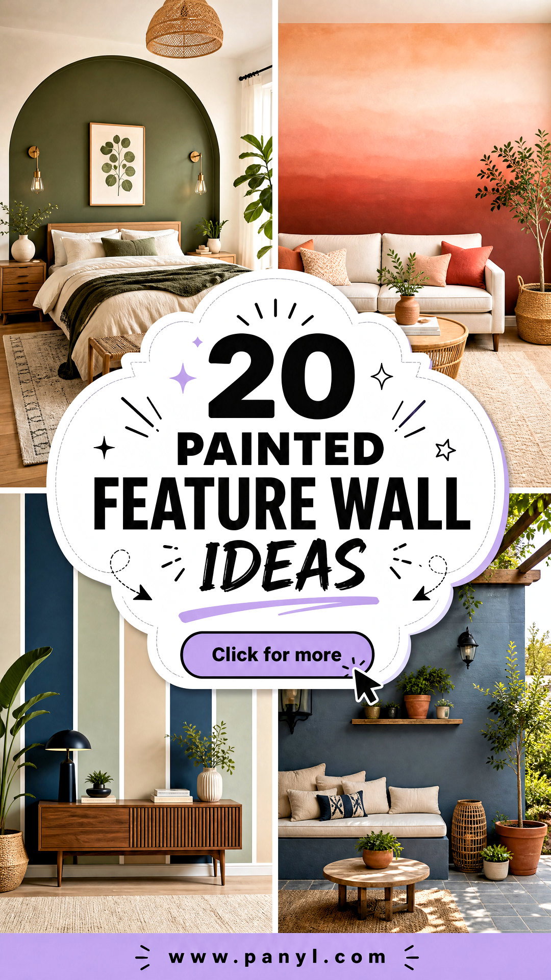 20 Painted Feature Wall Ideas for a Fresh Designer Look - 20 Painted Feature Wall Ideas for a Fresh Designer Look