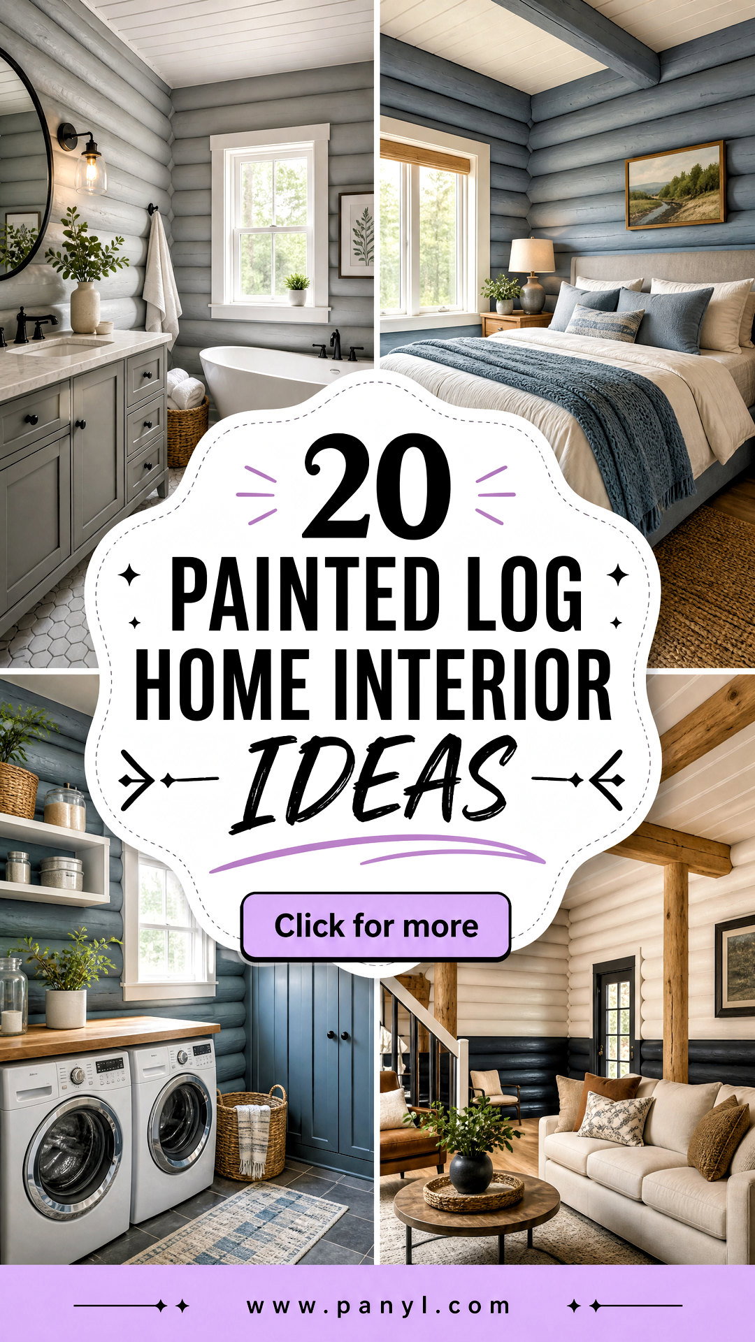 20 Painted Log Home Interior Ideas for a Cozy Modern Update - 20 Painted Log Home Interior Ideas for a Cozy Modern Update