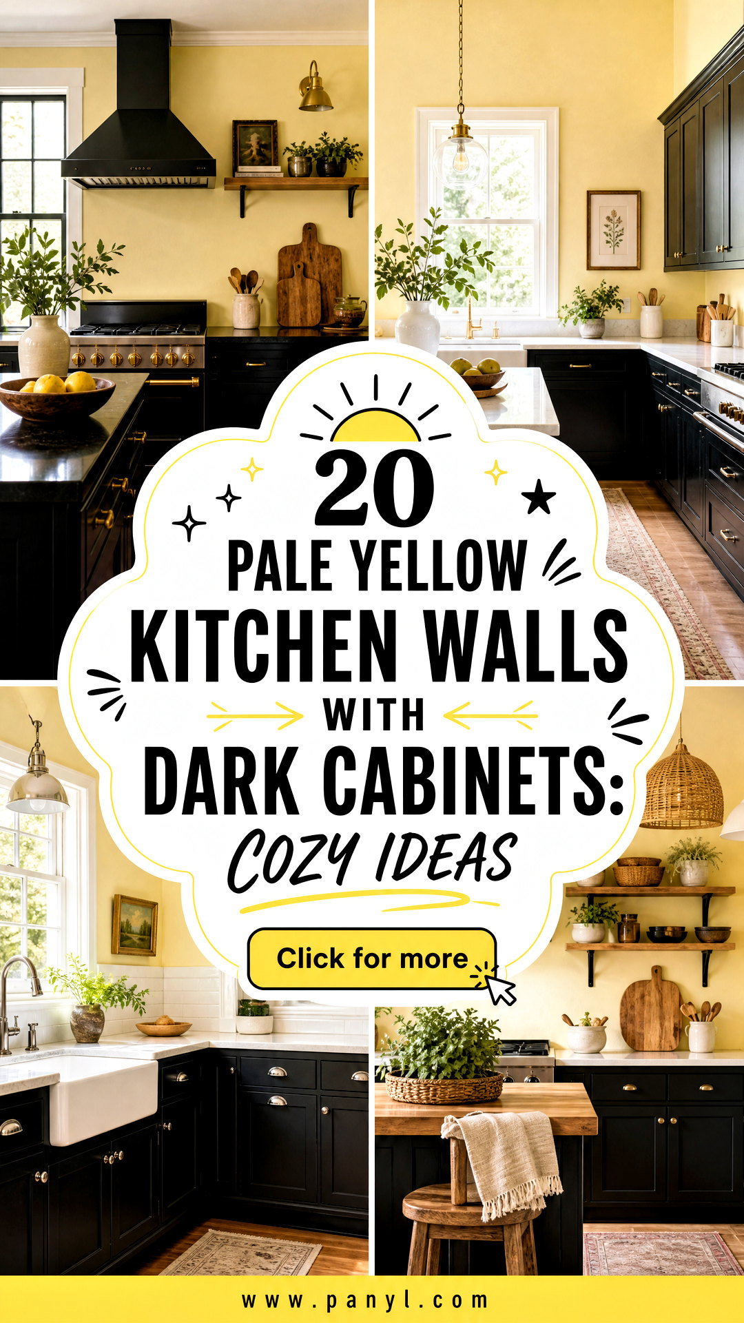 20 Pale Yellow Kitchen Walls With Dark Cabinets Cozy Ideas - 20 Pale Yellow Kitchen Walls With Dark Cabinets: Cozy Ideas