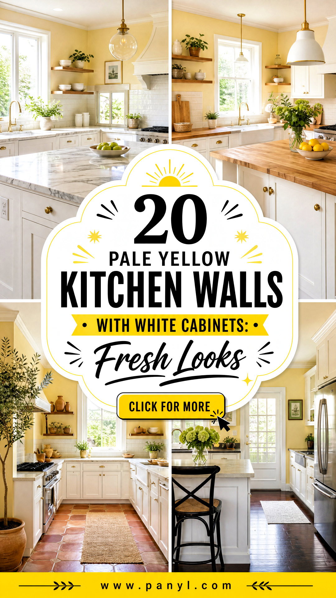 20 Pale Yellow Kitchen Walls With White Cabinets Fresh Looks - 20 Pale Yellow Kitchen Walls With White Cabinets: Fresh Looks