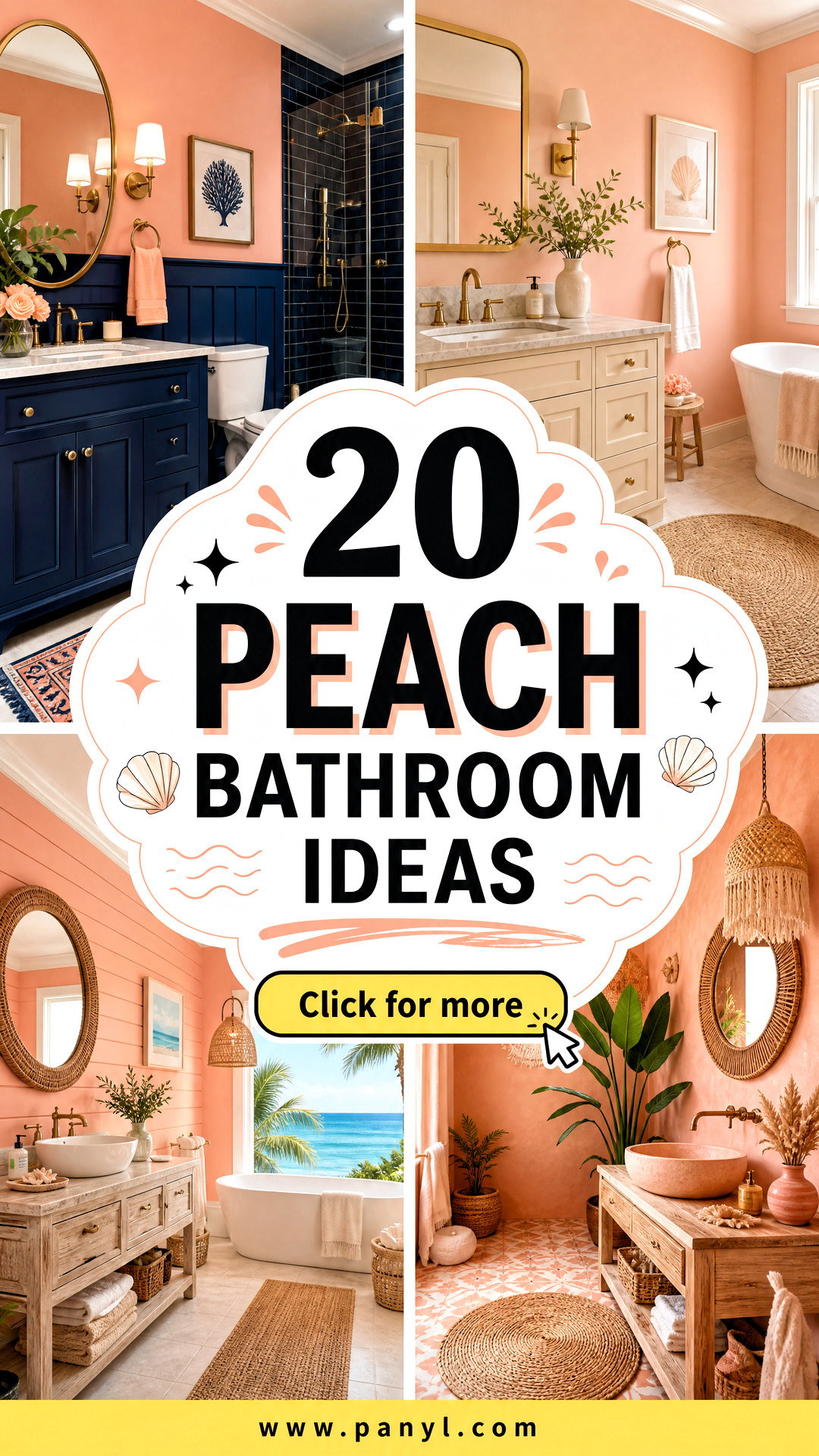 20 Peach Bathroom Ideas for a Relaxing Spa-Like Retreat - 20 Peach Bathroom Ideas for a Relaxing, Spa-Like Retreat