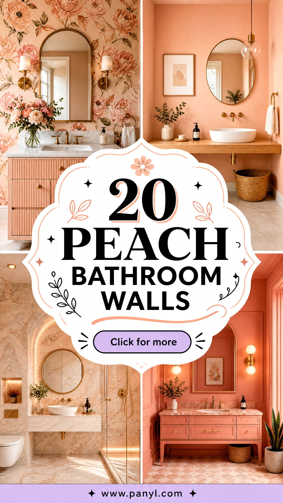 20 Peach Bathroom Walls for a Warm Spa-Inspired Makeover - 20 Peach Bathroom Walls for a Warm, Spa-Inspired Makeover
