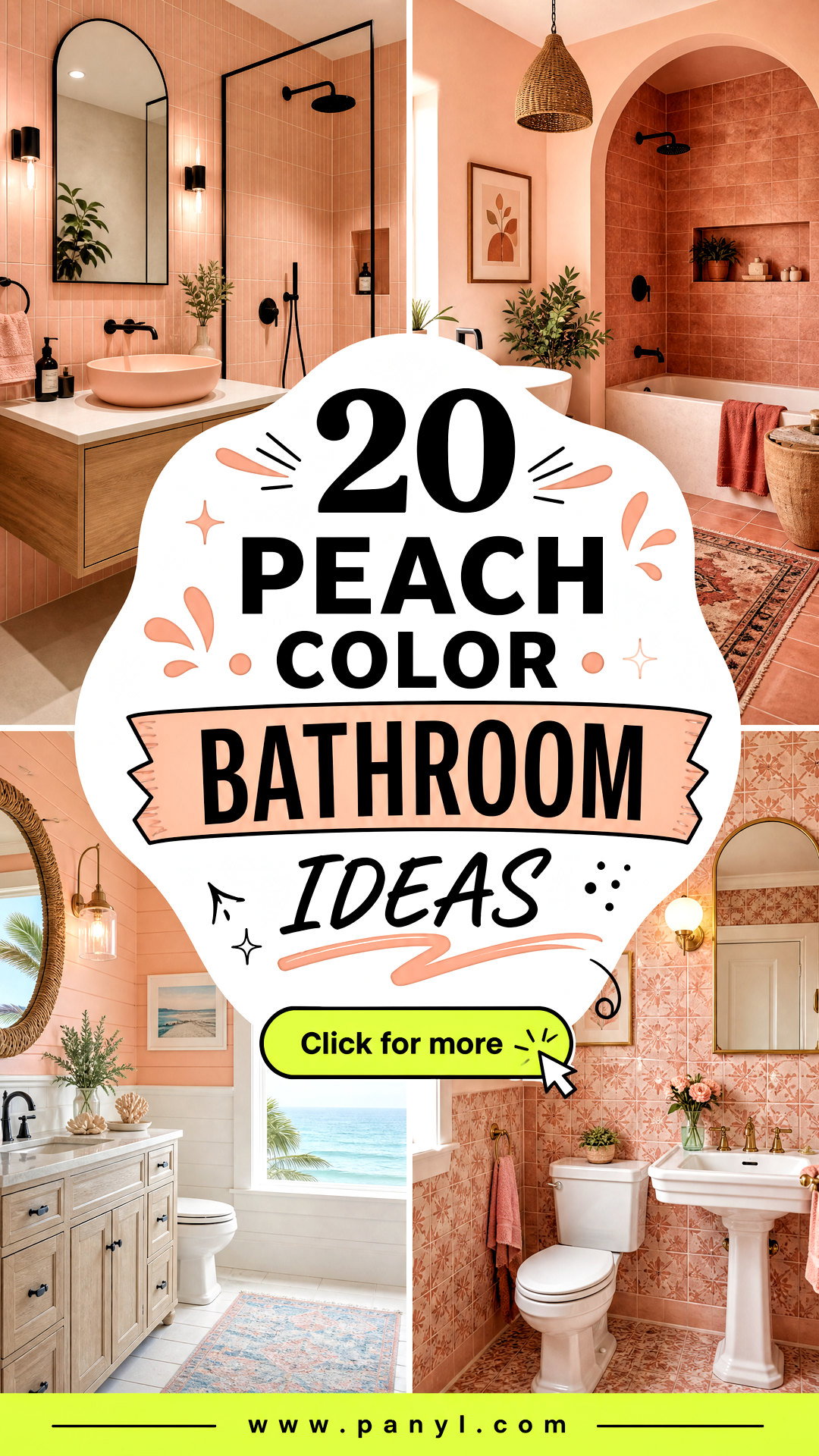 20 Peach Color Bathroom Ideas for a Fresh Spa-Like Space - 20 Peach Color Bathroom Ideas for a Fresh, Spa-Like Space