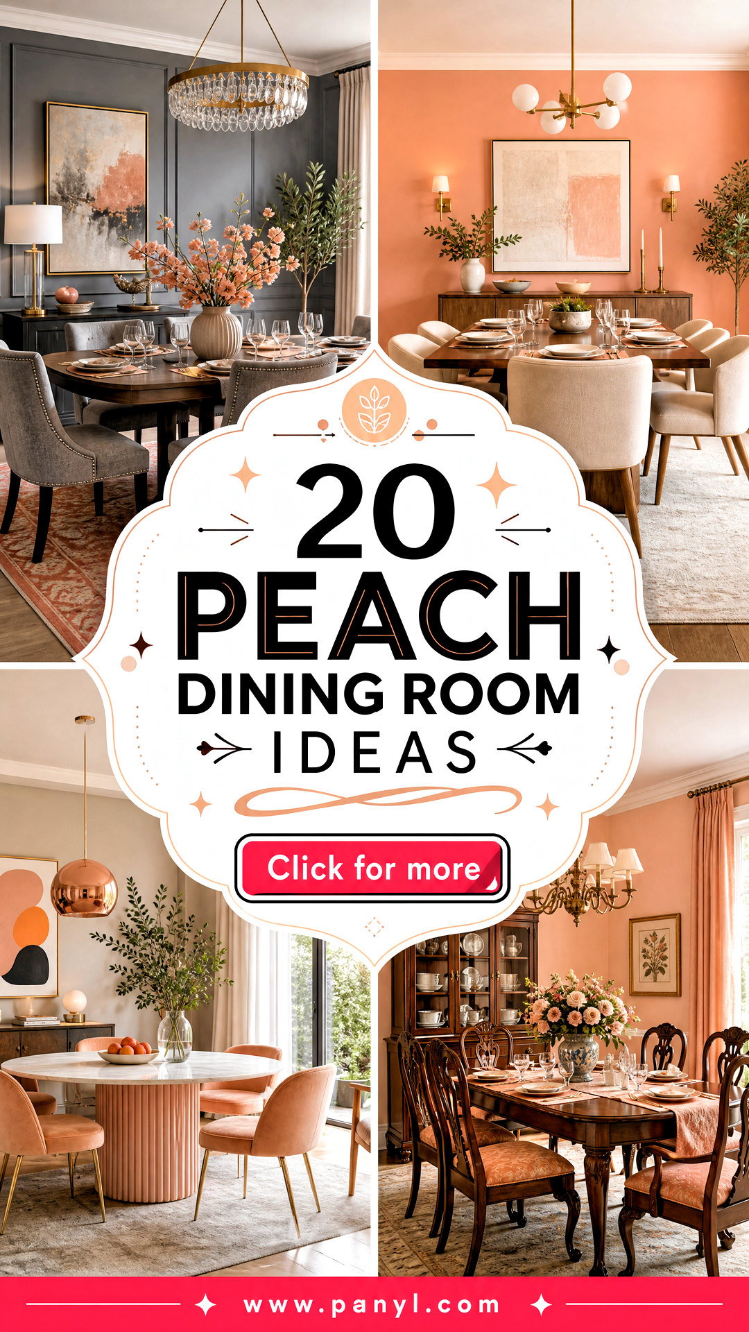 20 Peach Dining Room Ideas for a Warm Elegant Makeover - 20 Peach Dining Room Ideas for a Warm, Elegant Makeover