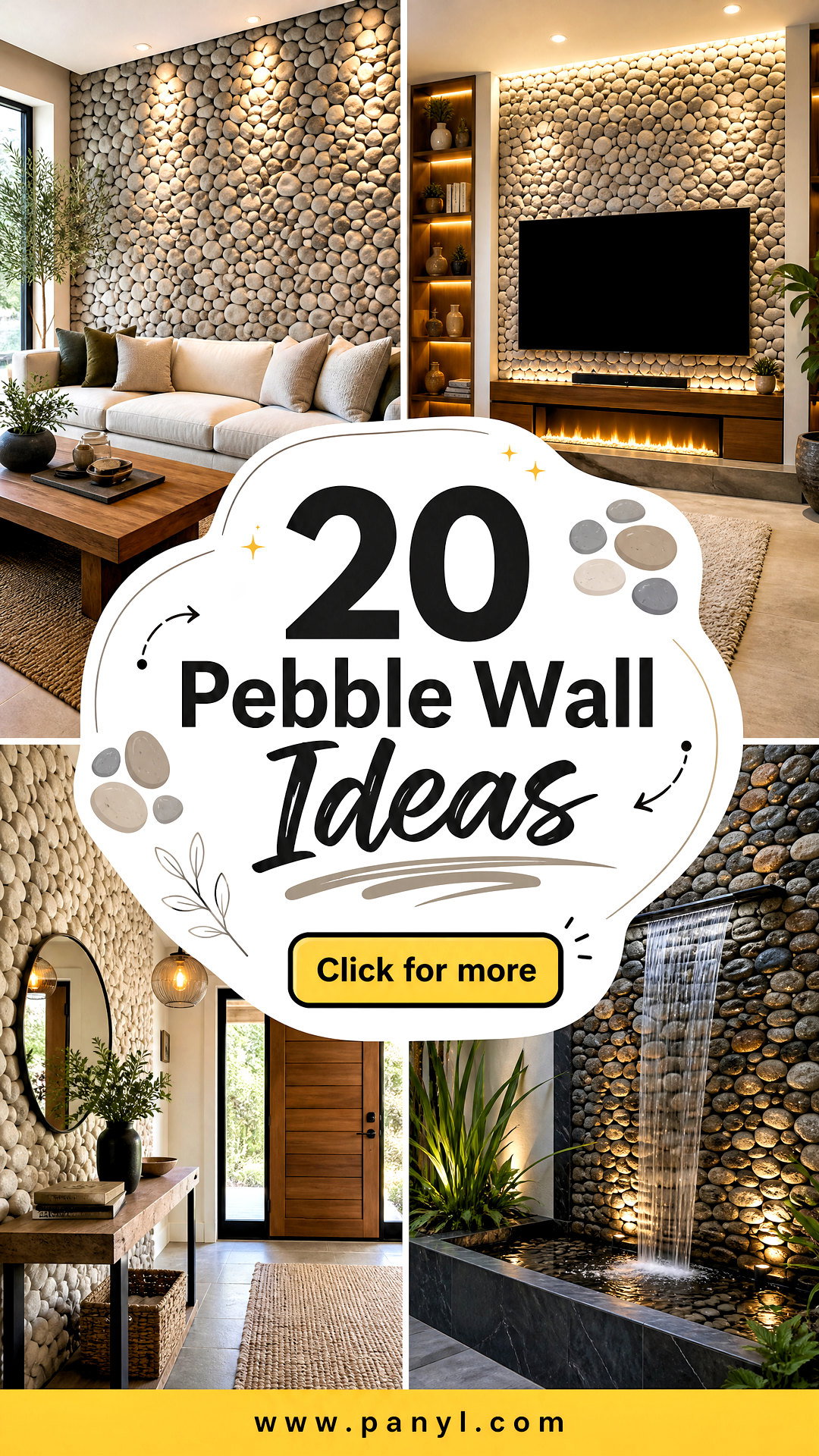 20 Pebble Wall Ideas for a Relaxing Nature-Inspired Home - 20 Pebble Wall Ideas for a Relaxing, Nature-Inspired Home