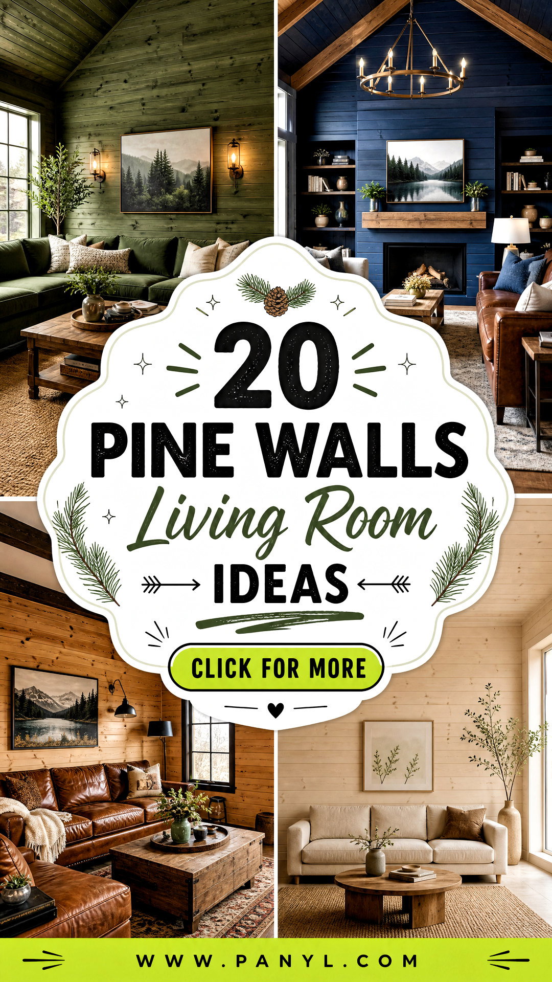 20 Pine Walls Living Room Ideas for a Warm Cozy Rustic Look - 20 Pine Walls Living Room Ideas for a Warm, Cozy Rustic Look