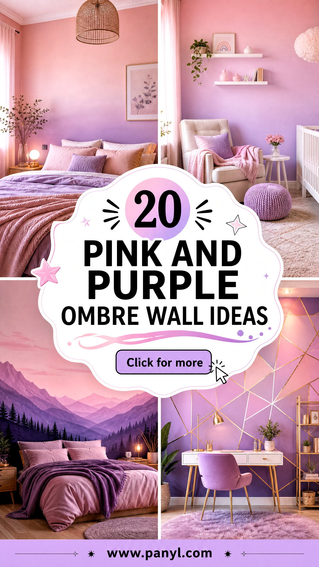 20 Pink And Purple Ombre Wall Ideas for Dreamy Rooms Youll Love - 20 Pink And Purple Ombre Wall Ideas for Dreamy Rooms You’ll Love
