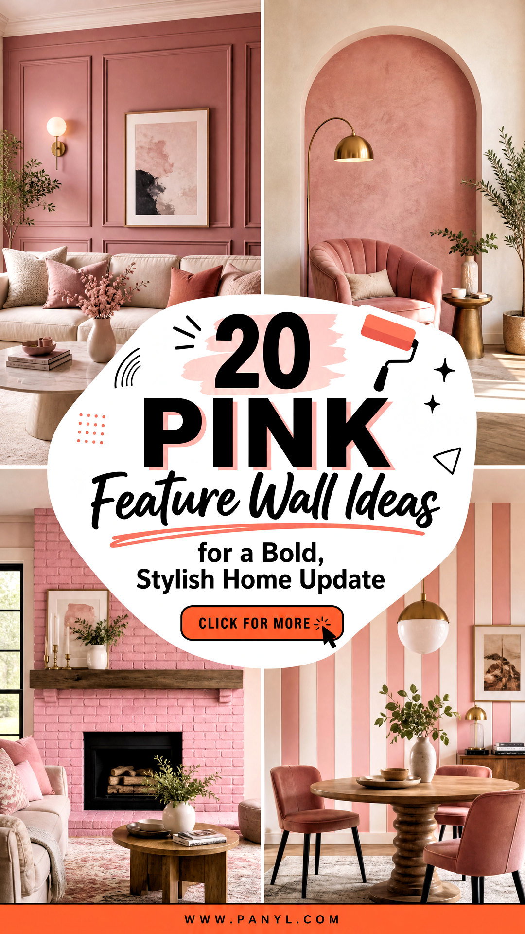 20 Pink Feature Wall Ideas for a Bold Stylish Home Update - 20 Pink Feature Wall Ideas for a Bold, Stylish Home Update