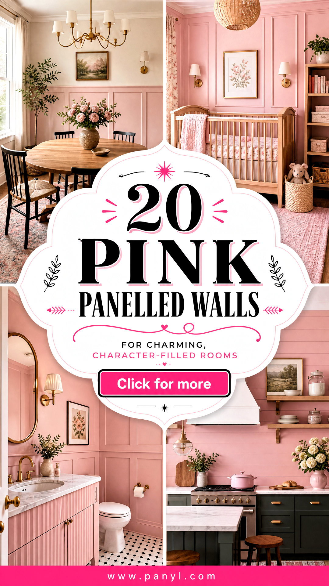 20 Pink Panelled Walls for Charming Character-Filled Rooms - 20 Pink Panelled Walls for Charming, Character-Filled Rooms