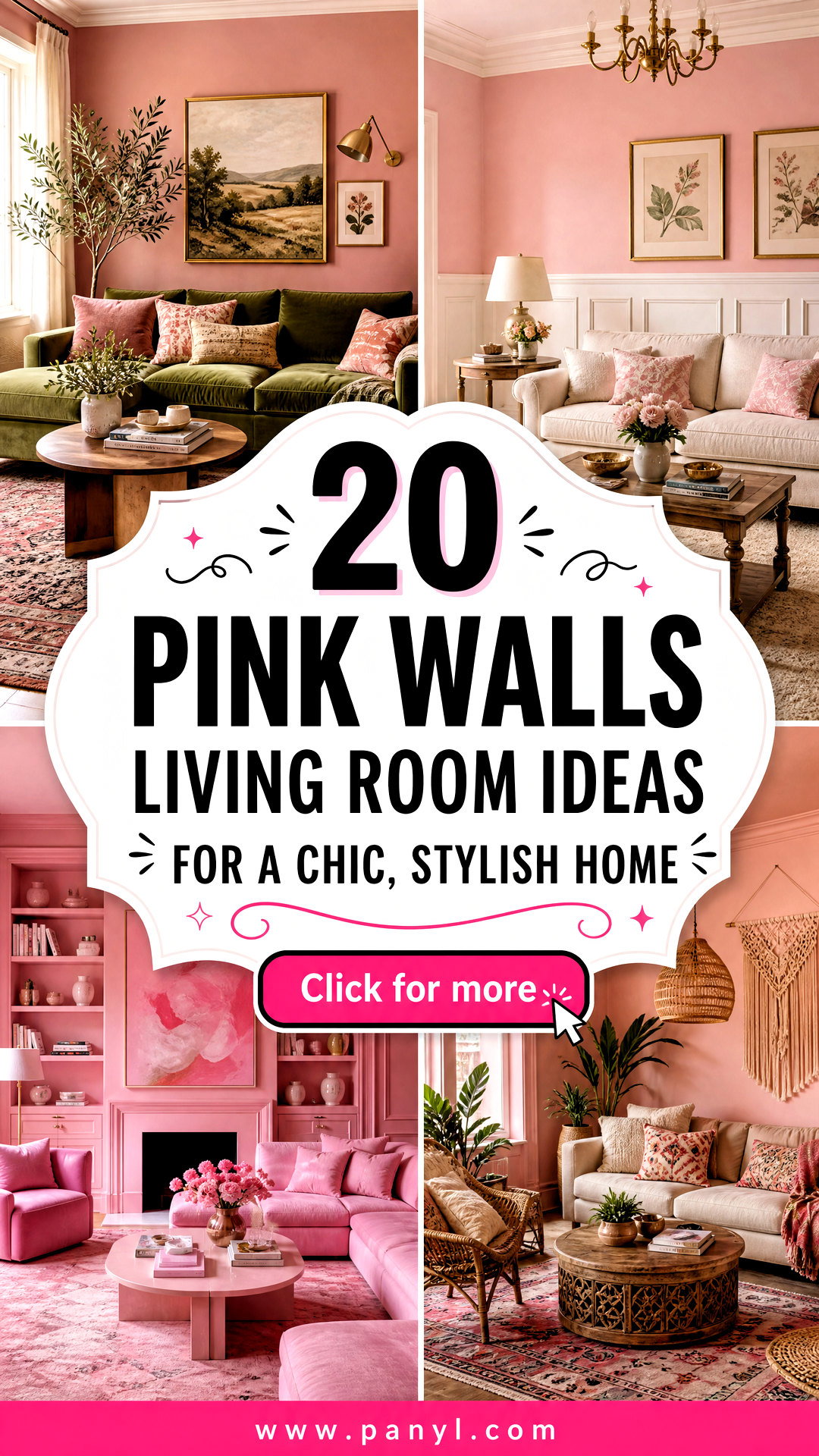 20 Pink Walls Living Room Ideas for a Chic Stylish Home - 20 Pink Walls Living Room Ideas for a Chic, Stylish Home