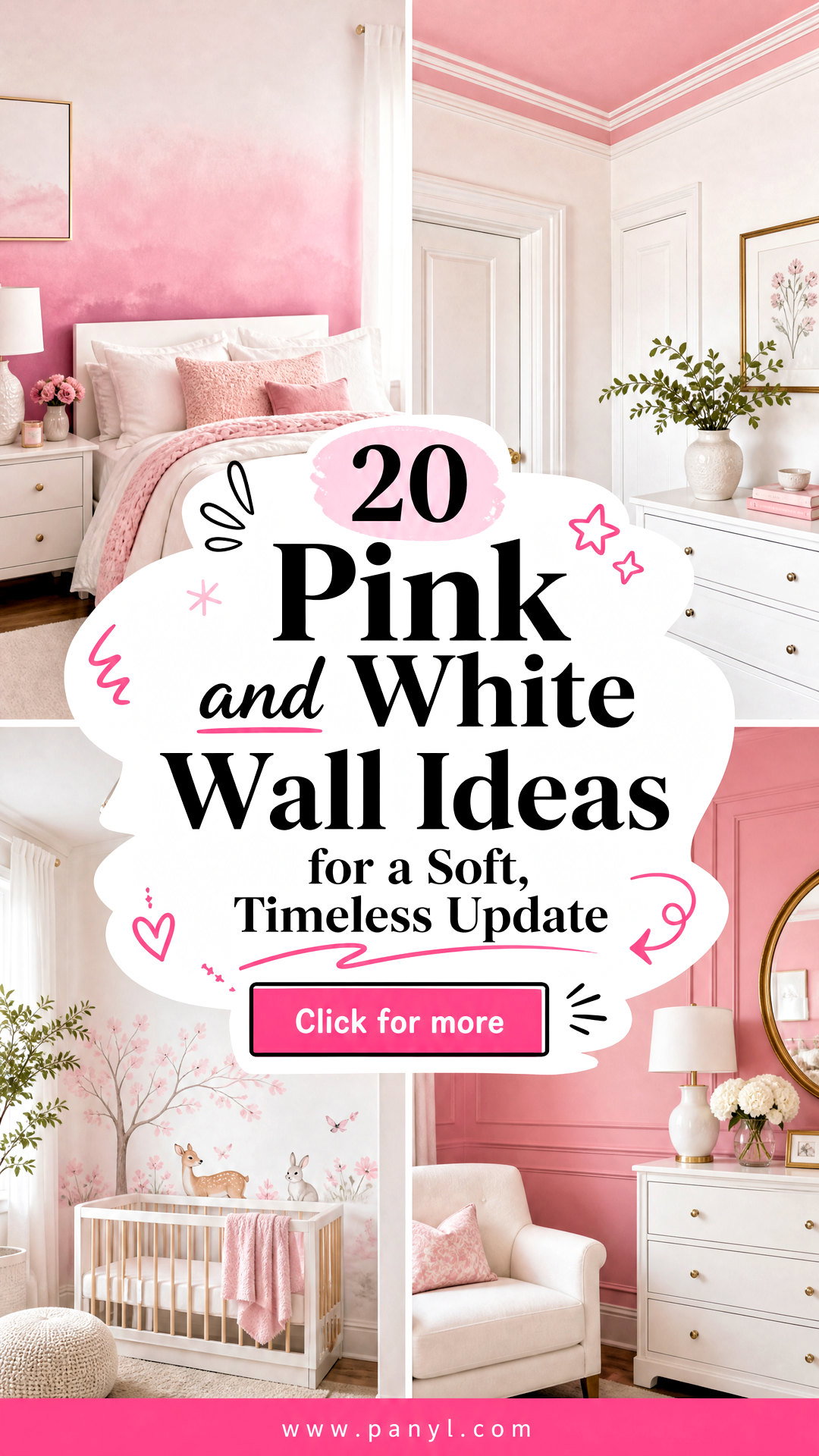 20 Pink and White Wall Ideas for a Soft Timeless Update - 20 Pink and White Wall Ideas for a Soft, Timeless Update