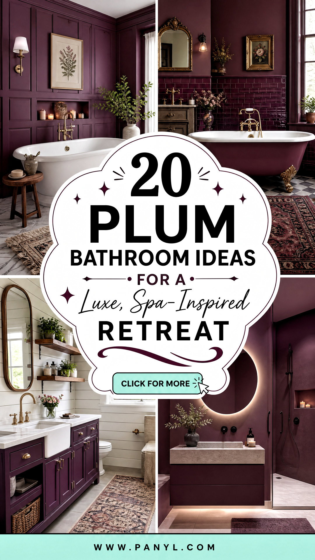 20 Plum Bathroom Ideas for a Luxe Spa-Inspired Retreat - 20 Plum Bathroom Ideas for a Luxe, Spa-Inspired Retreat