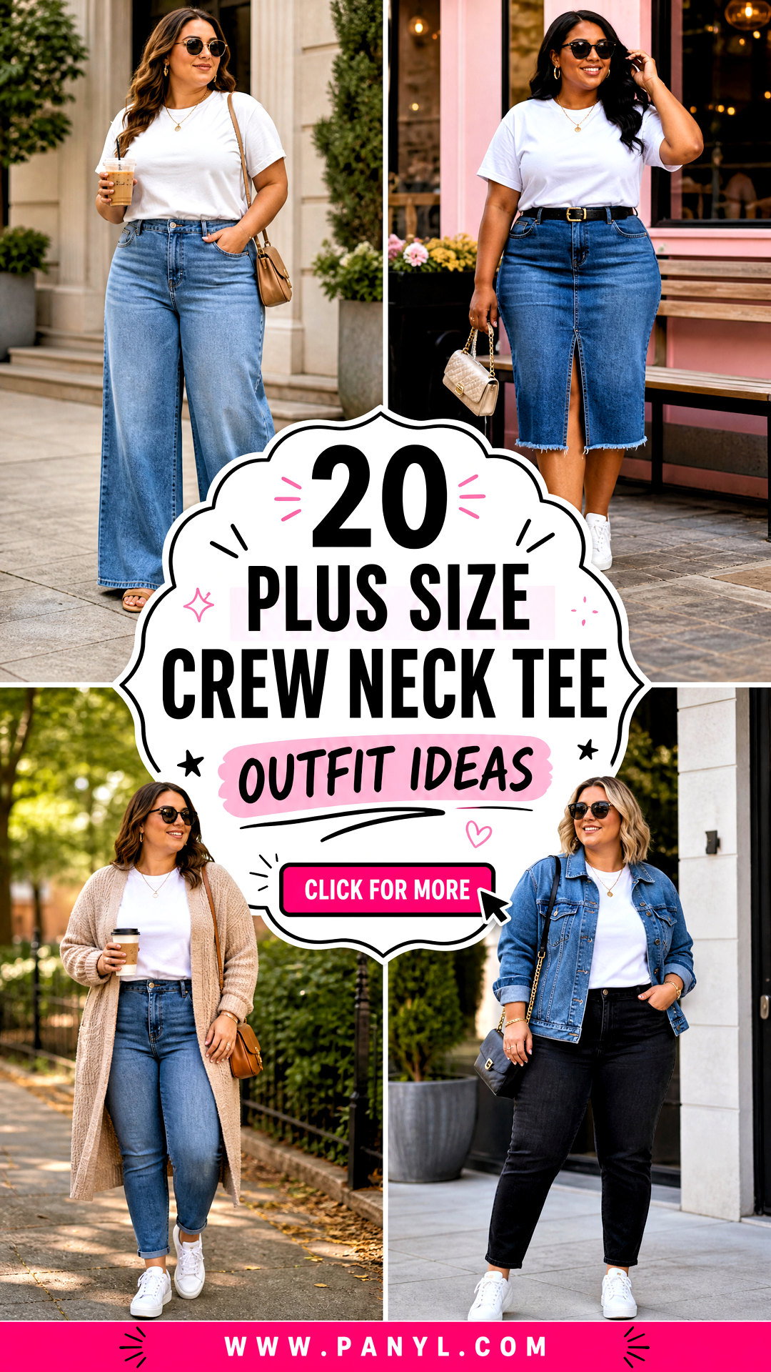 20 Plus Size Crew Neck Tee Outfit Ideas for Effortless Style - 20 Plus Size Crew Neck Tee Outfit Ideas for Effortless Style