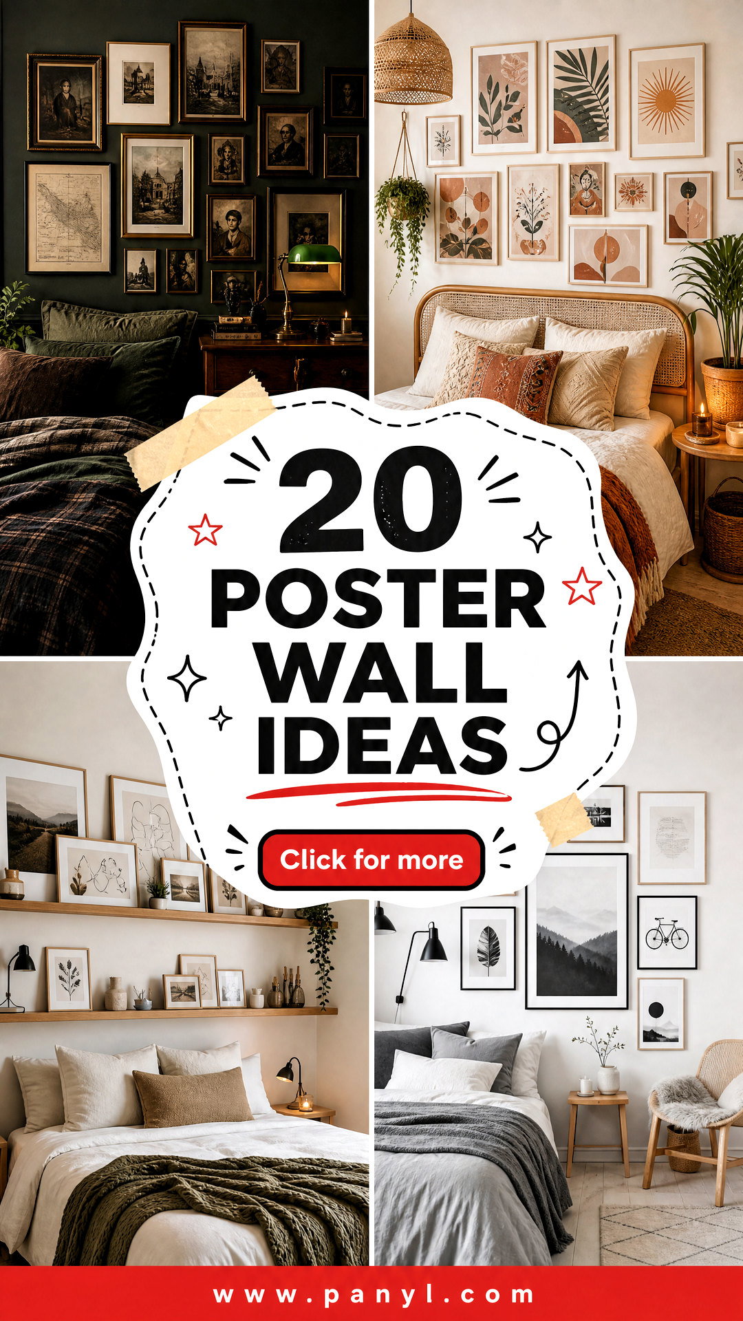20 Poster Wall Ideas Aesthetic Ideas for Trendy Bedrooms - 20 Poster Wall Ideas Aesthetic Ideas for Trendy Bedrooms
