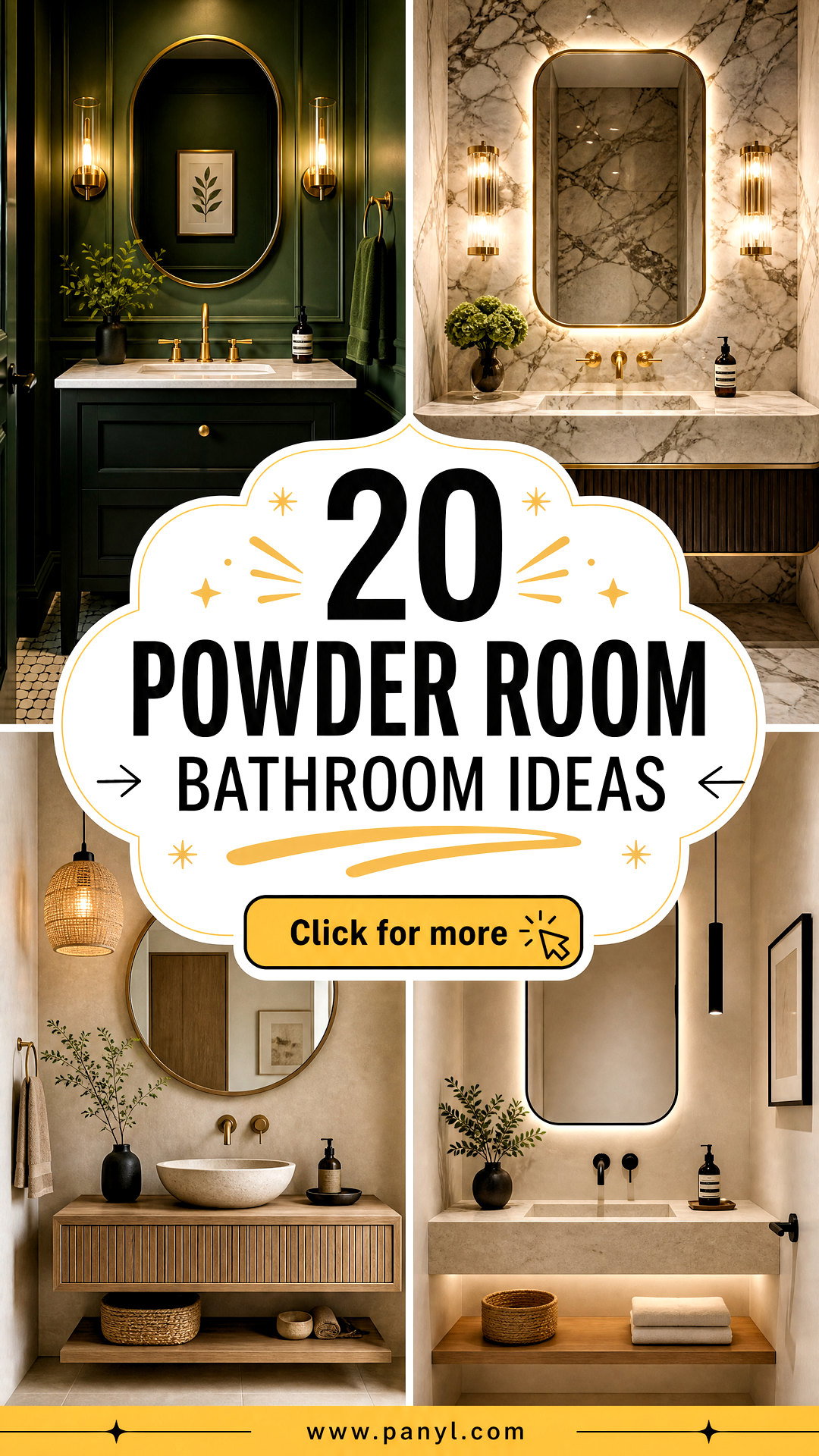 20 Powder Room Bathroom Ideas for a Luxe Small-Space Update - 20 Powder Room Bathroom Ideas for a Luxe Small-Space Update