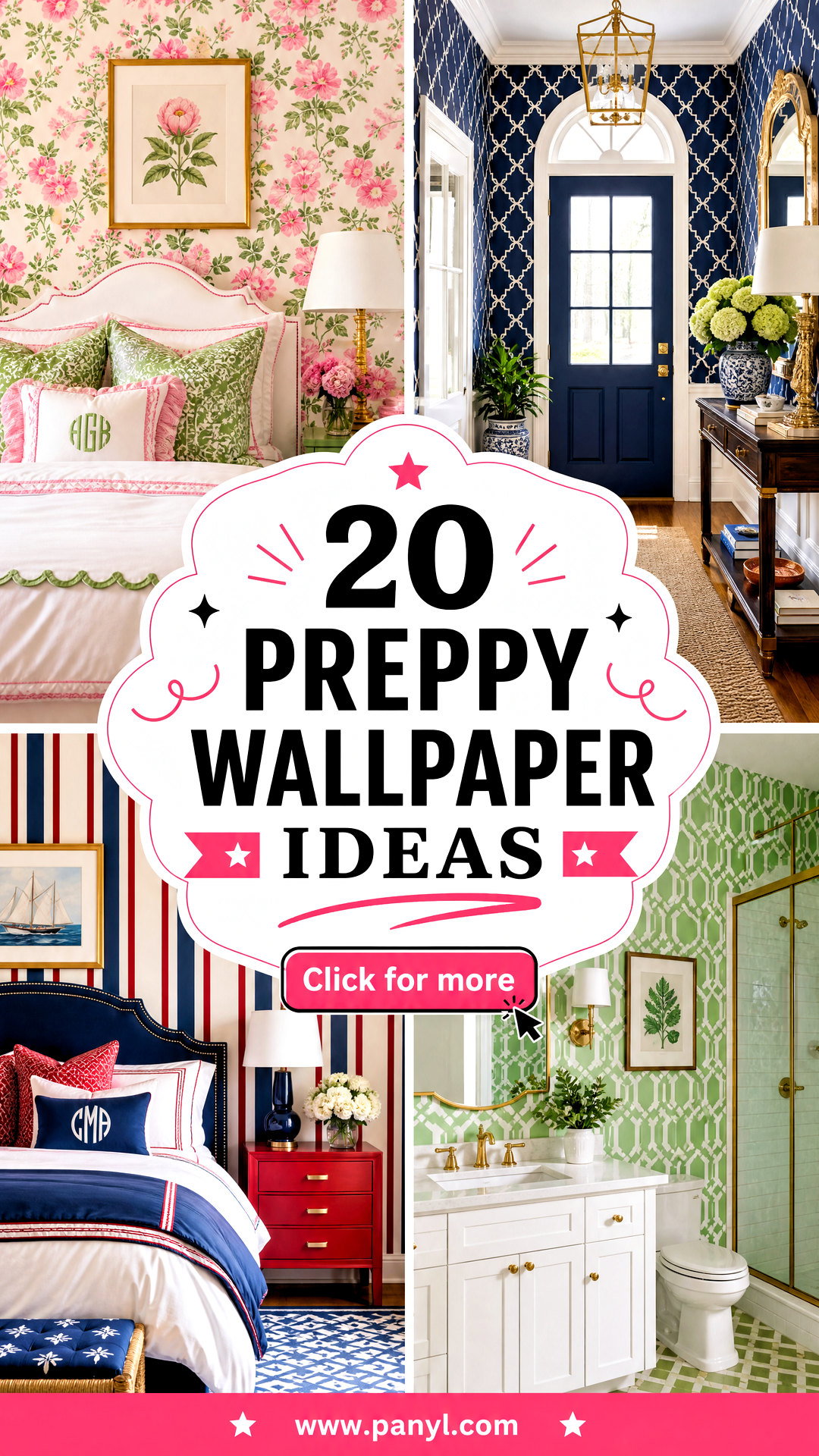 20 Preppy Wallpaper Ideas for a Cheerful Polished Room - 20 Preppy Wallpaper Ideas for a Cheerful, Polished Room