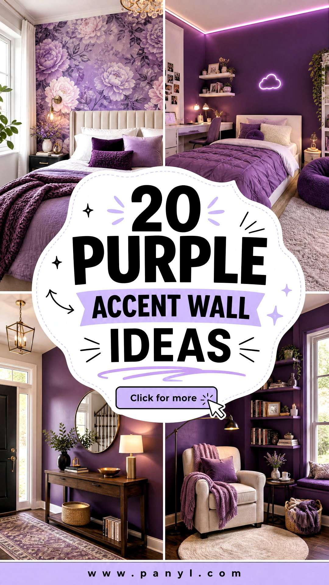 20 Purple Accent Wall Ideas for a Bold Stylish Makeover - 20 Purple Accent Wall Ideas for a Bold, Stylish Makeover