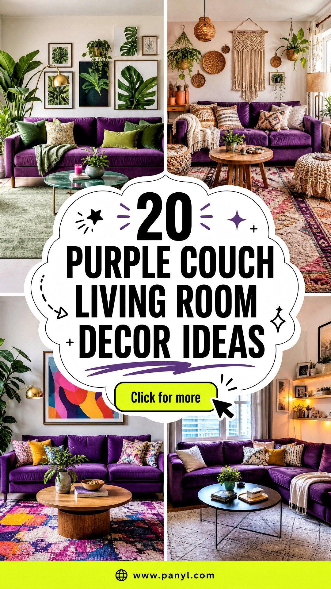 20 Purple Couch Living Room Decor Ideas That Feel Luxe and Cozy - 20 Purple Couch Living Room Decor Ideas That Feel Luxe and Cozy