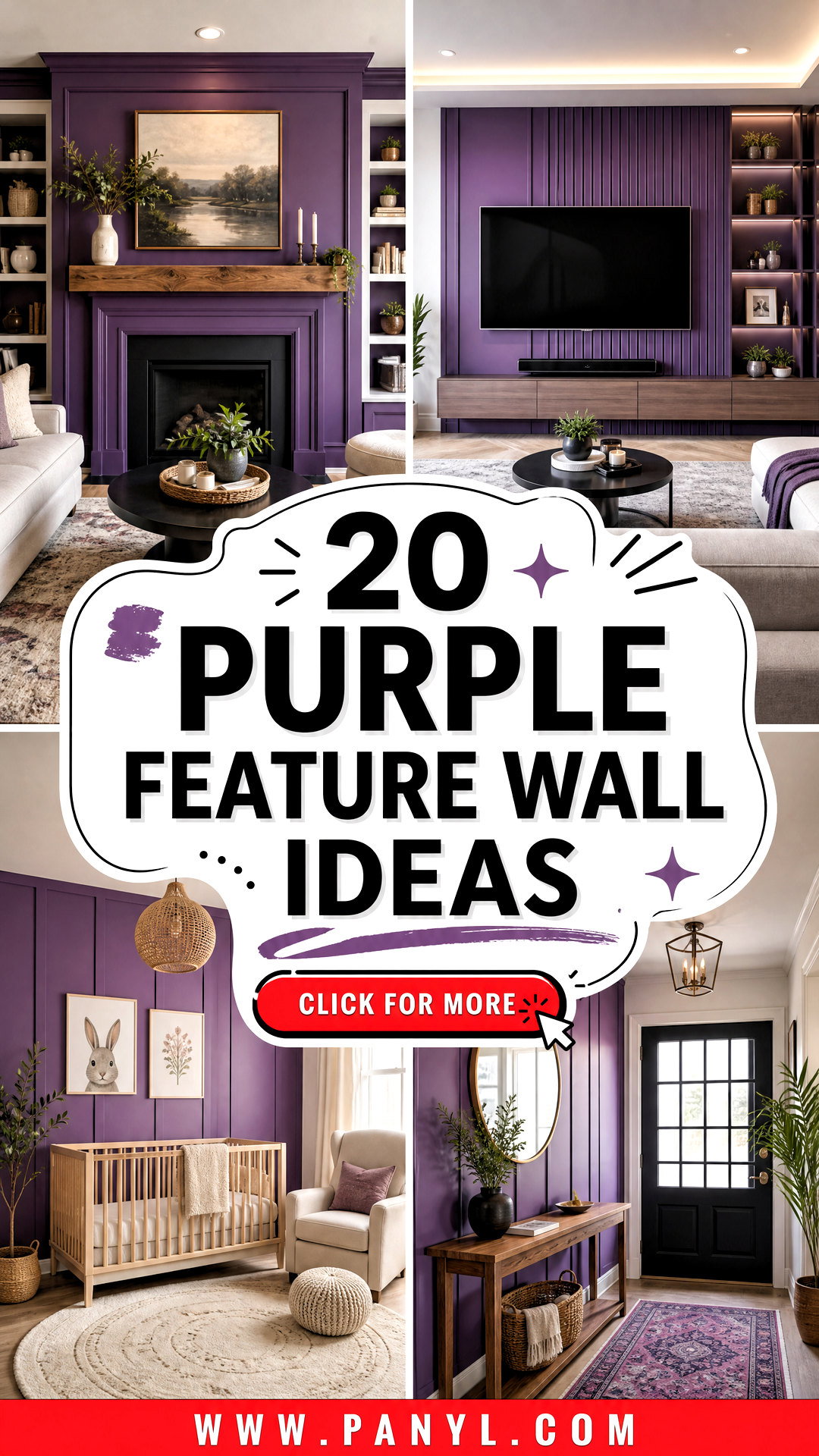 20 Purple Feature Wall Ideas for a Striking Room Refresh - 20 Purple Feature Wall Ideas for a Striking Room Refresh