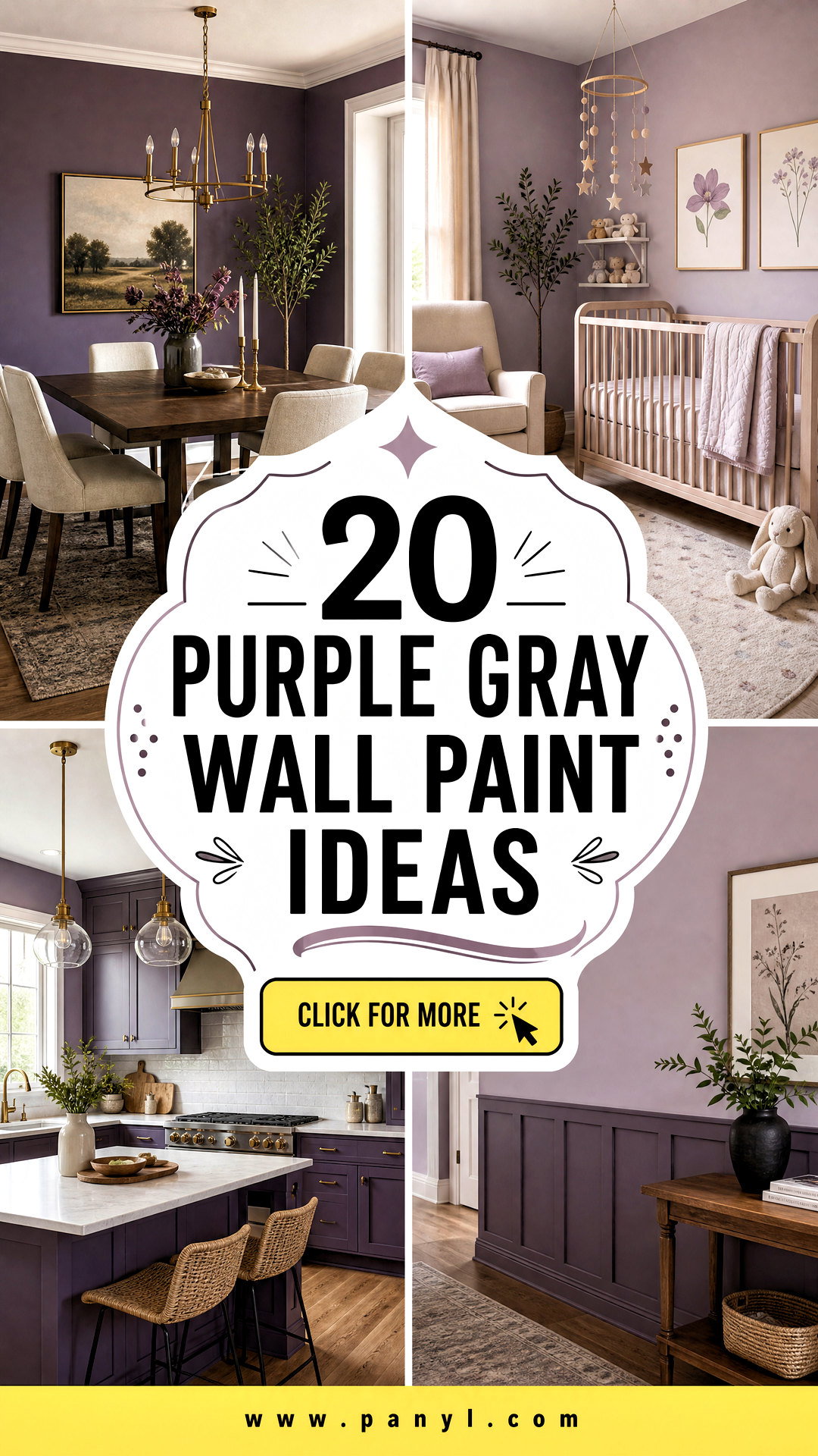 20 Purple Gray Wall Paint Ideas for Calm Modern Rooms - 20 Purple Gray Wall Paint Ideas for Calm, Modern Rooms