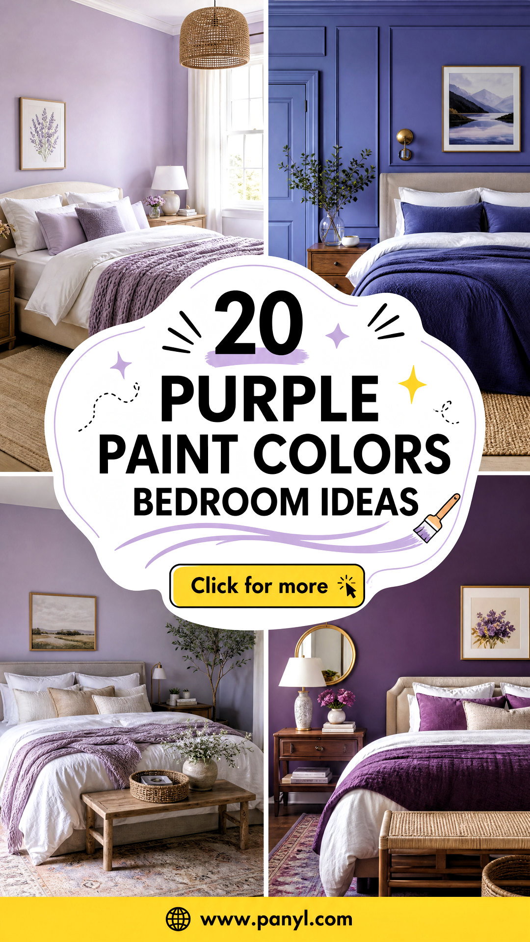 20 Purple Paint Colors Bedroom Ideas for a Restful Retreat - 20 Purple Paint Colors Bedroom Ideas for a Restful Retreat