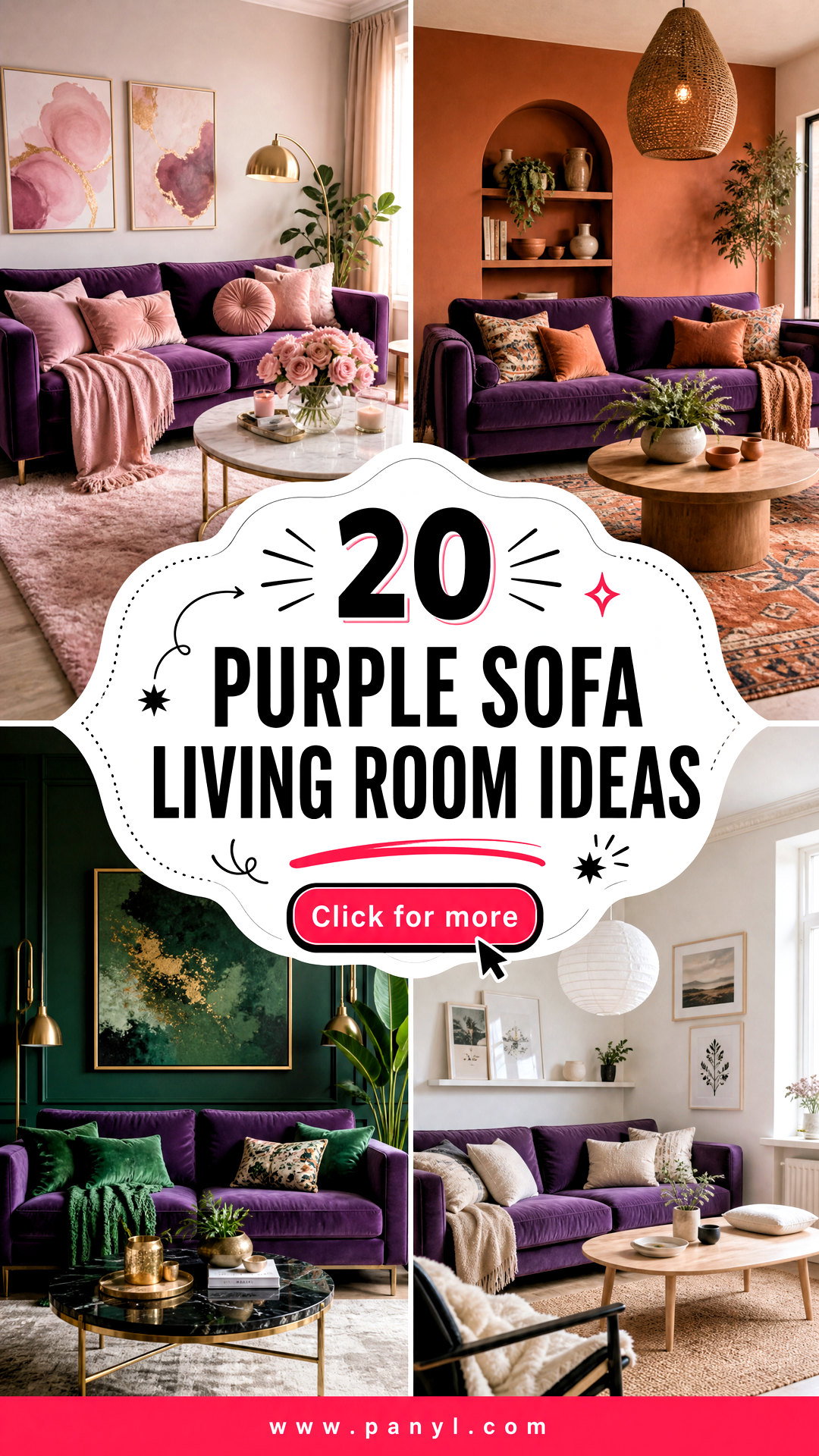 20 Purple Sofa Living Room Ideas for a Sophisticated Look - 20 Purple Sofa Living Room Ideas for a Sophisticated Look