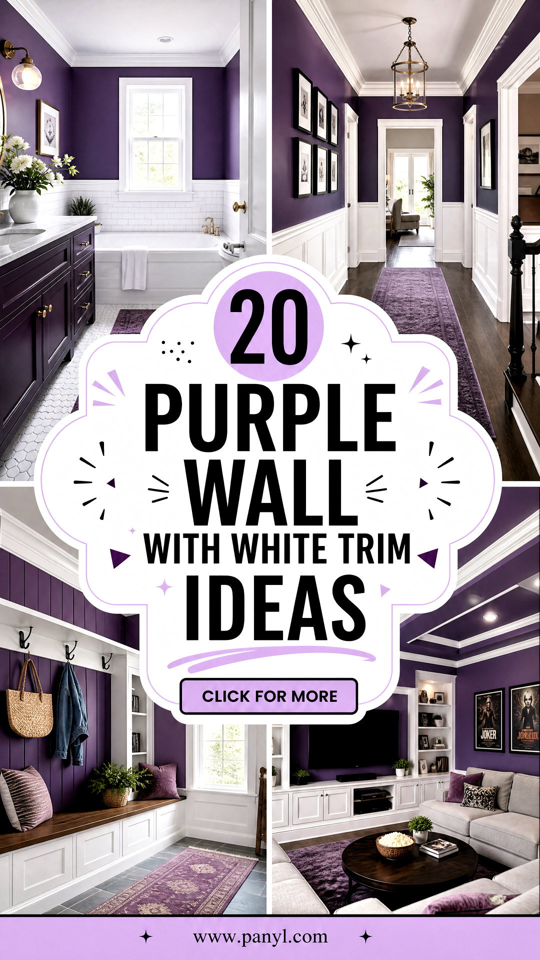 20 Purple Wall With White Trim Ideas for Crisp Contrast - 20 Purple Wall With White Trim Ideas for Crisp Contrast