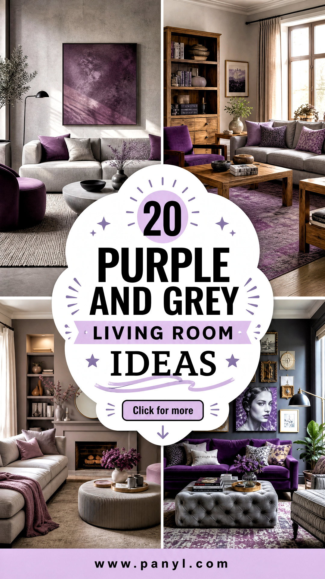 20 Purple and Grey Living Room Ideas for a Sophisticated Look - 20 Purple and Grey Living Room Ideas for a Sophisticated Look