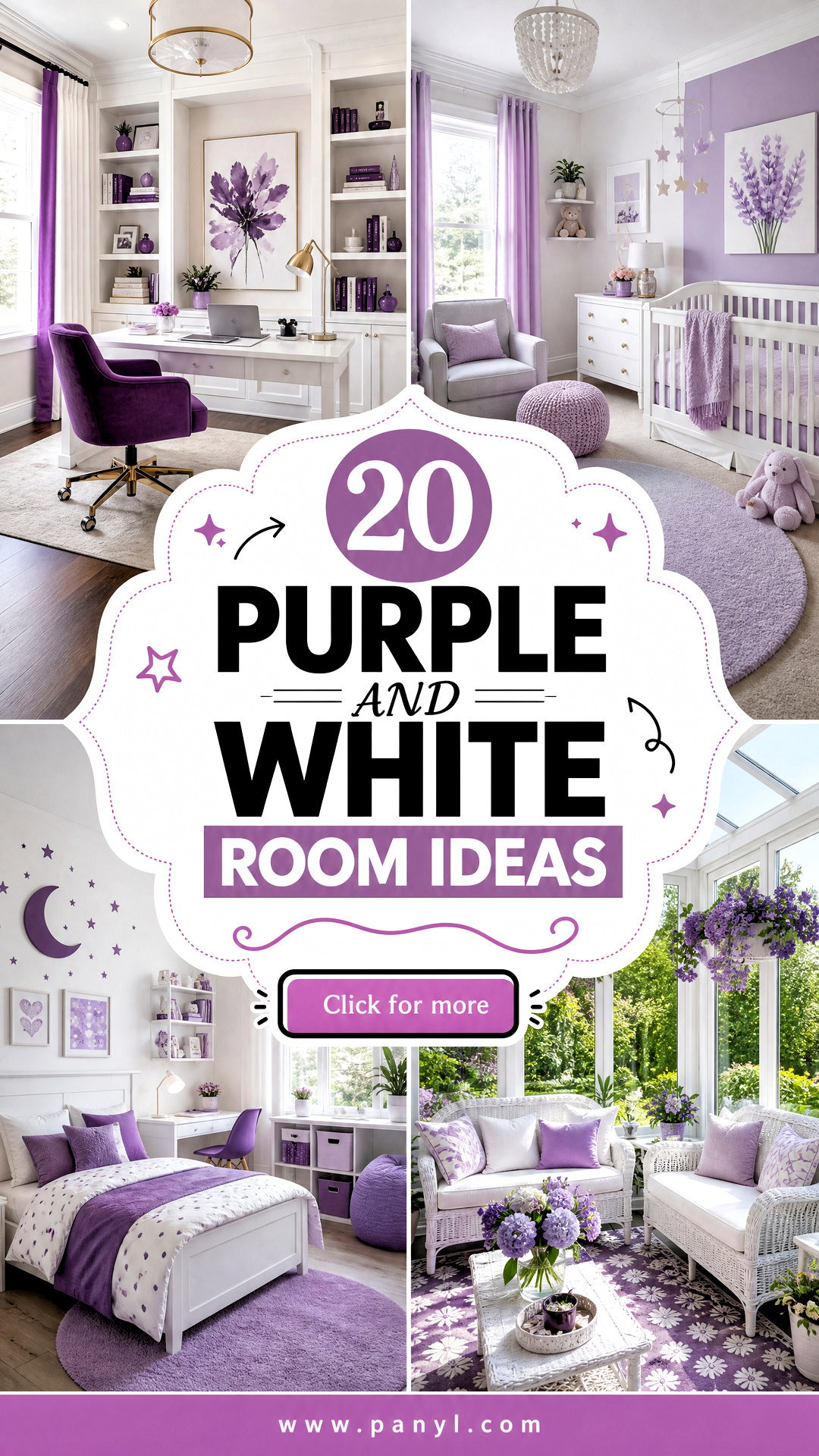 20 Purple and White Room Ideas for a Fresh Elegant Look - 20 Purple and White Room Ideas for a Fresh, Elegant Look