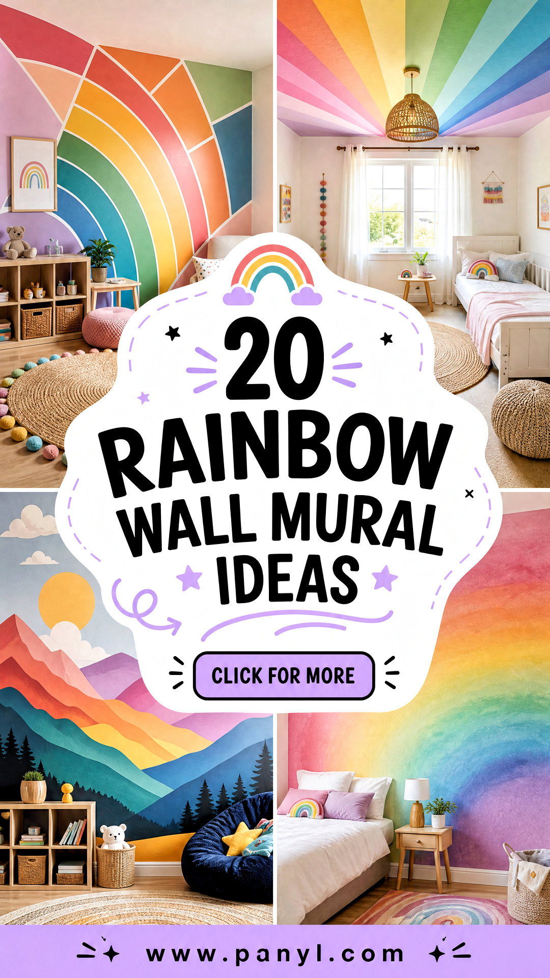 20 Rainbow Wall Mural Ideas for Bright and Playful Kids Rooms - 20 Rainbow Wall Mural Ideas for Bright and Playful Kids’ Rooms