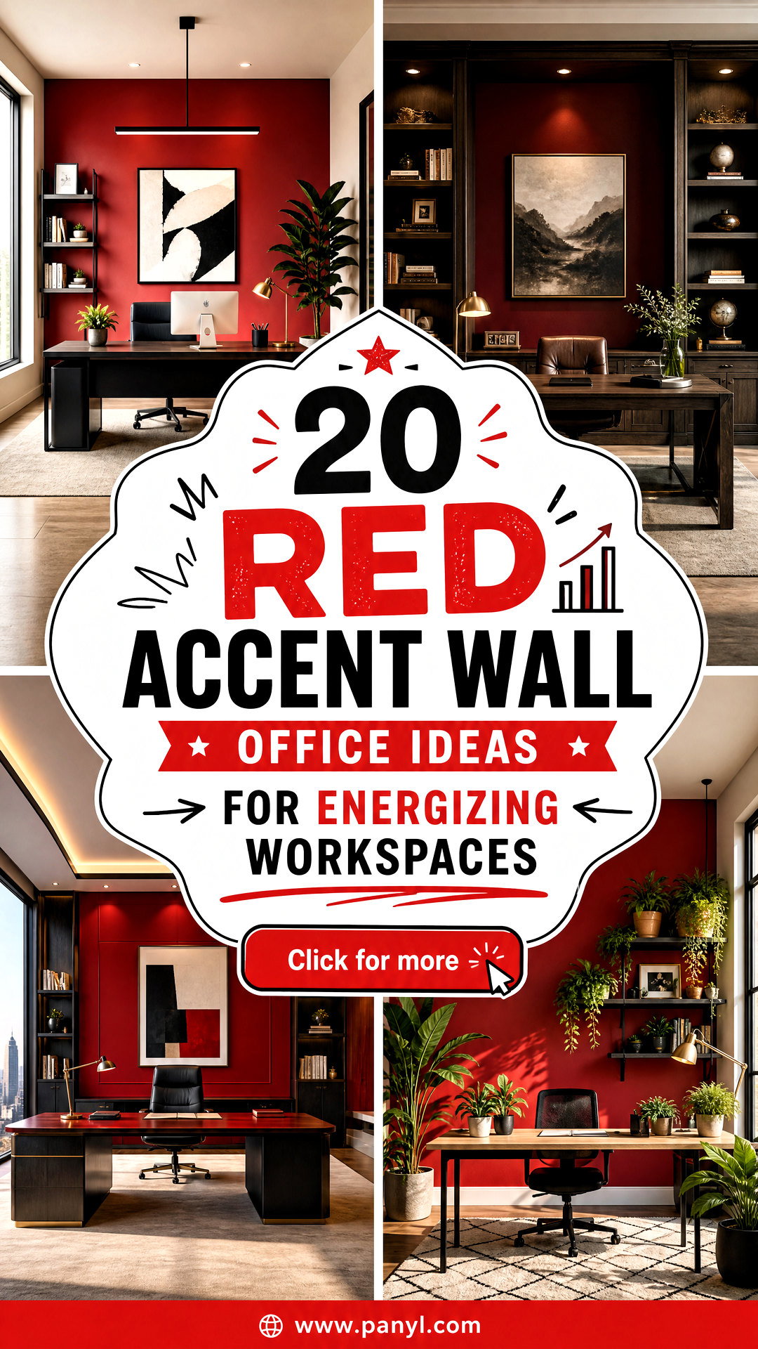 20 Red Accent Wall Office Ideas for Energizing Workspaces - 20 Red Accent Wall Office Ideas for Energizing Workspaces