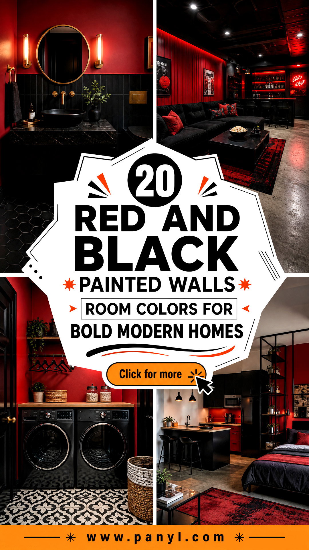 20 Red And Black Painted Walls Room Colors for Bold Modern Homes - 20 Red And Black Painted Walls Room Colors for Bold Modern Homes