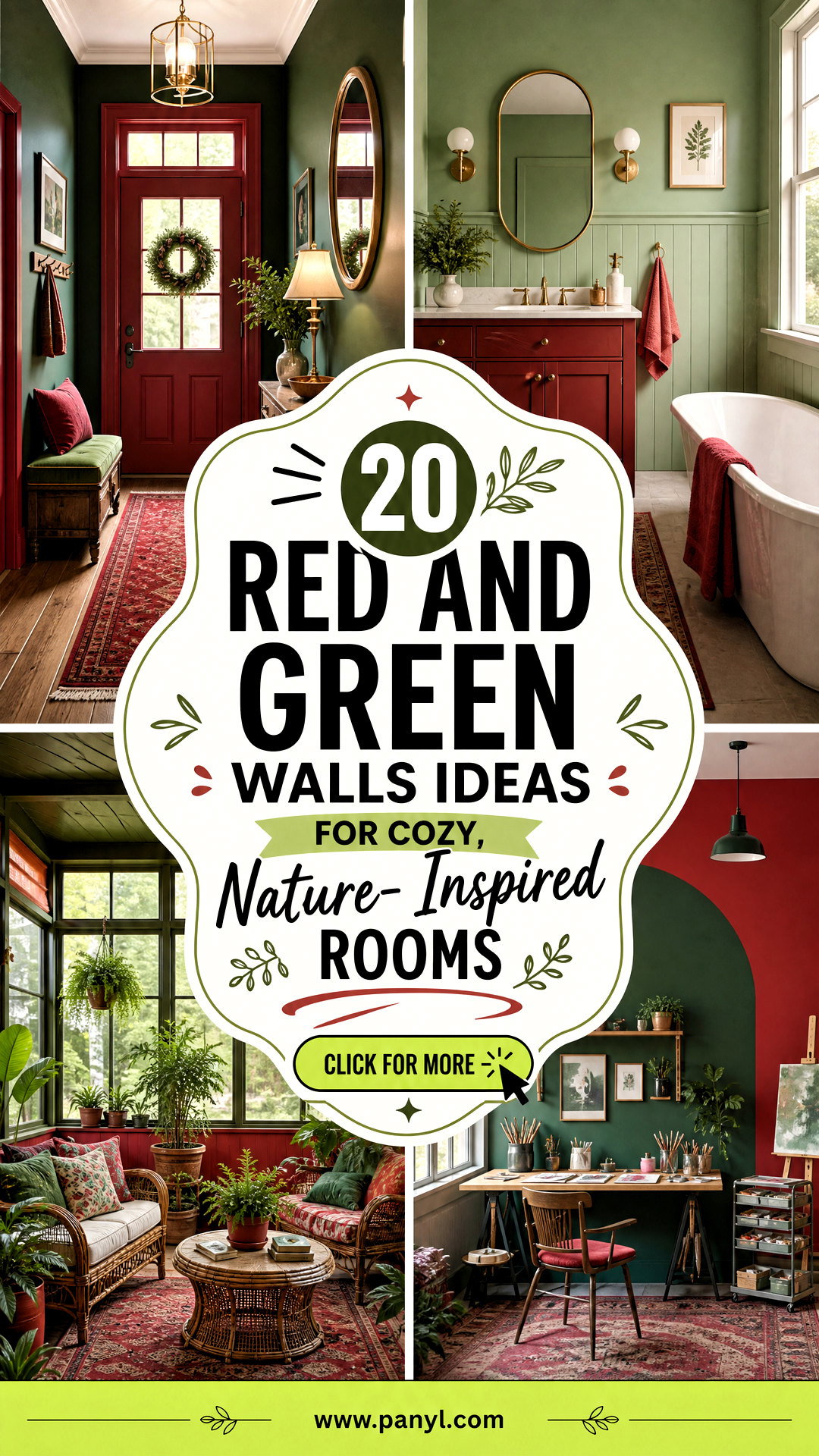20 Red And Green Walls Ideas for Cozy Nature-Inspired Rooms - 20 Red And Green Walls Ideas for Cozy, Nature-Inspired Rooms