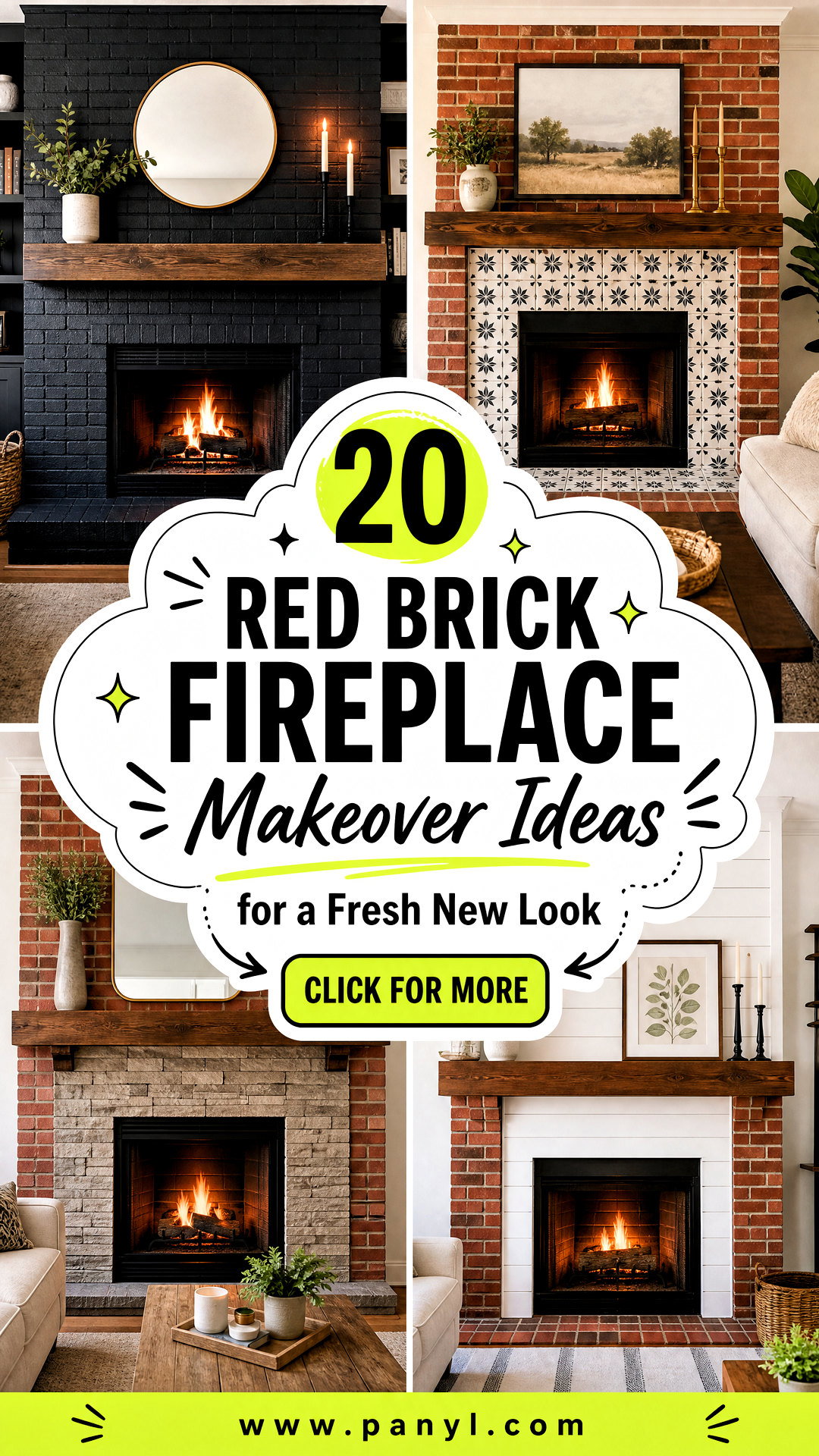 20 Red Brick Fireplace Makeover Ideas for a Fresh New Look - 20 Red Brick Fireplace Makeover Ideas for a Fresh New Look