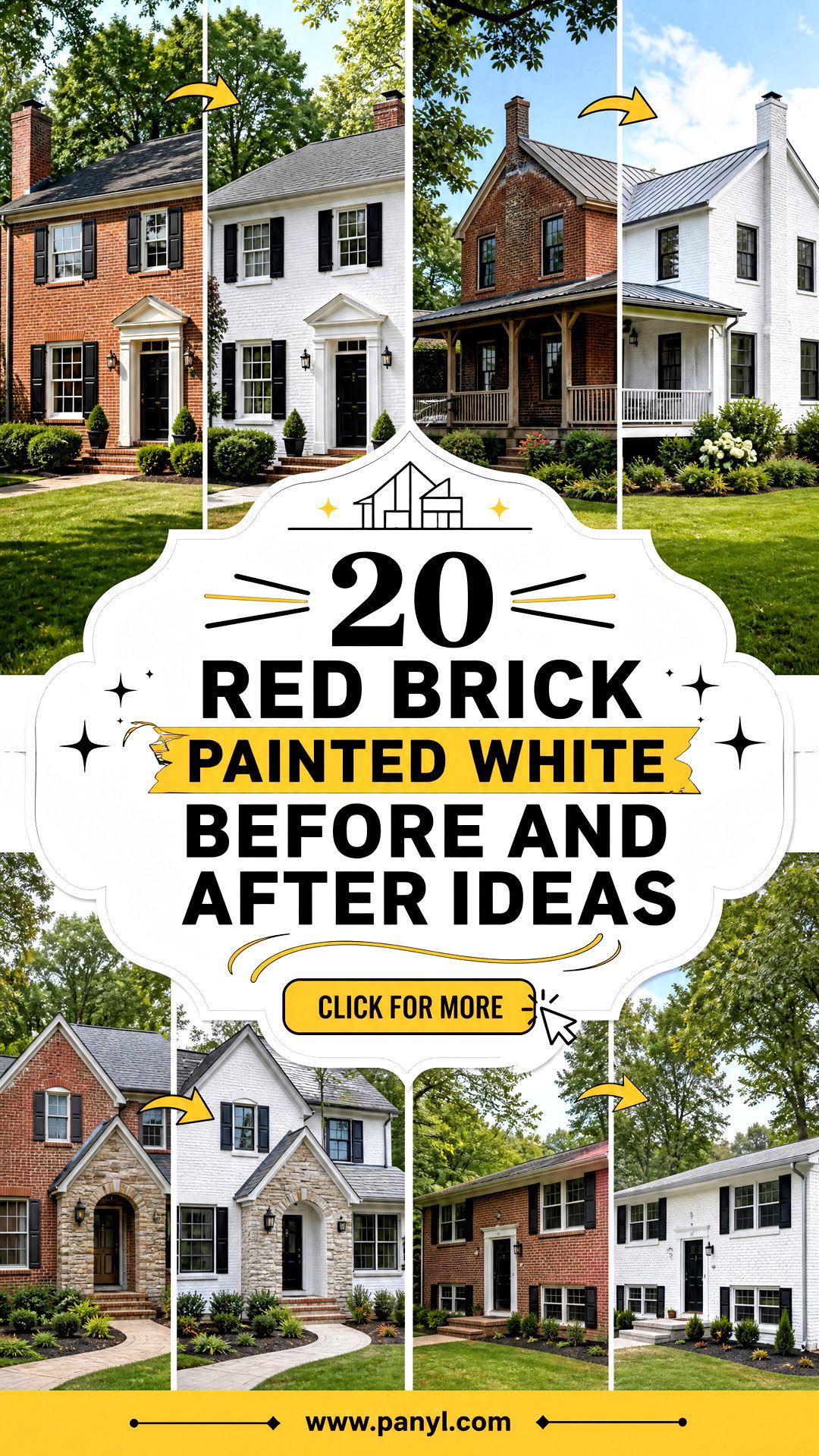 20 Red Brick Painted White Before And After Ideas Revealed - 20 Red Brick Painted White Before And After Ideas Revealed