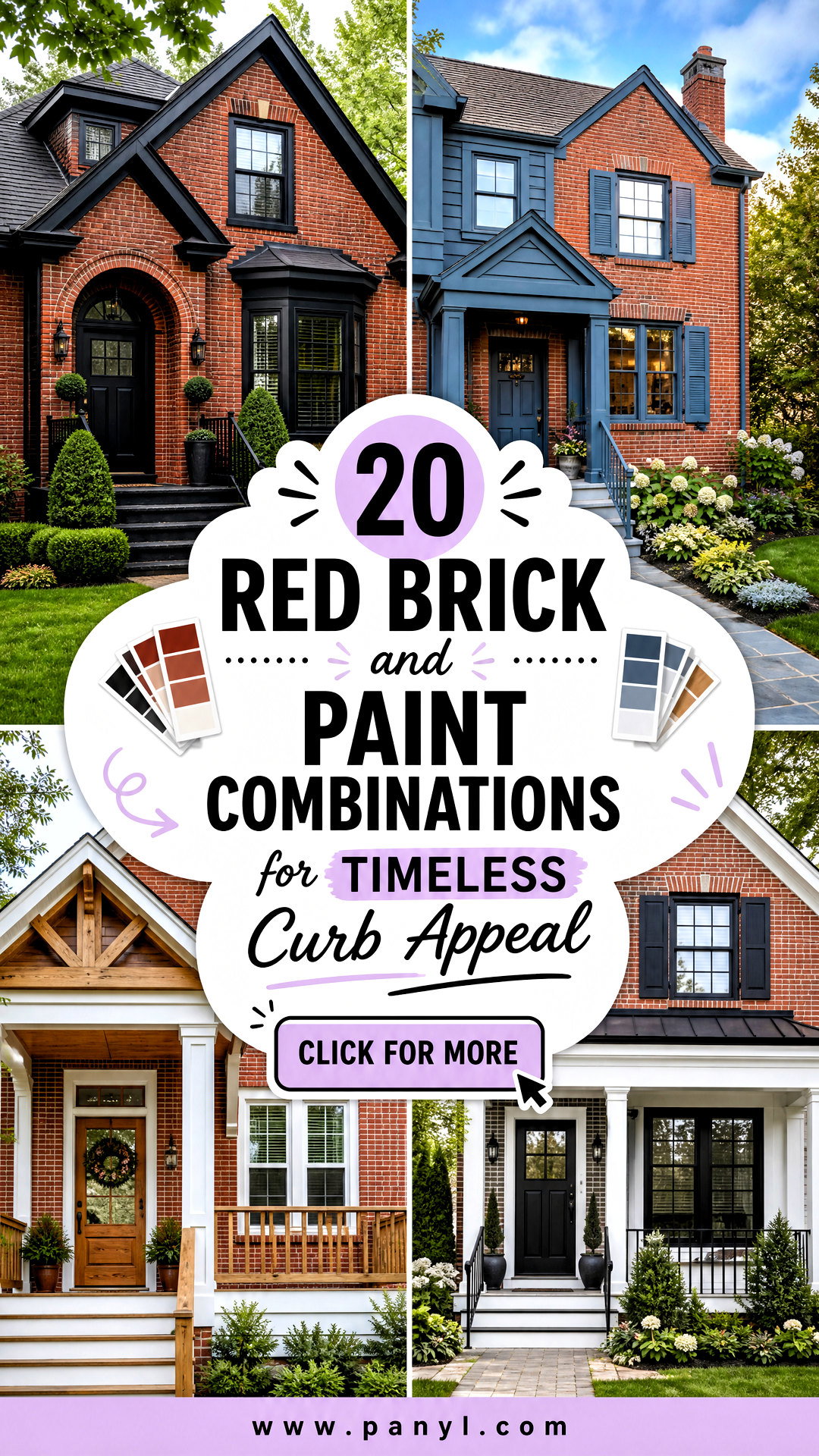 20 Red Brick and Paint Combinations for Timeless Curb Appeal - 20 Red Brick and Paint Combinations for Timeless Curb Appeal