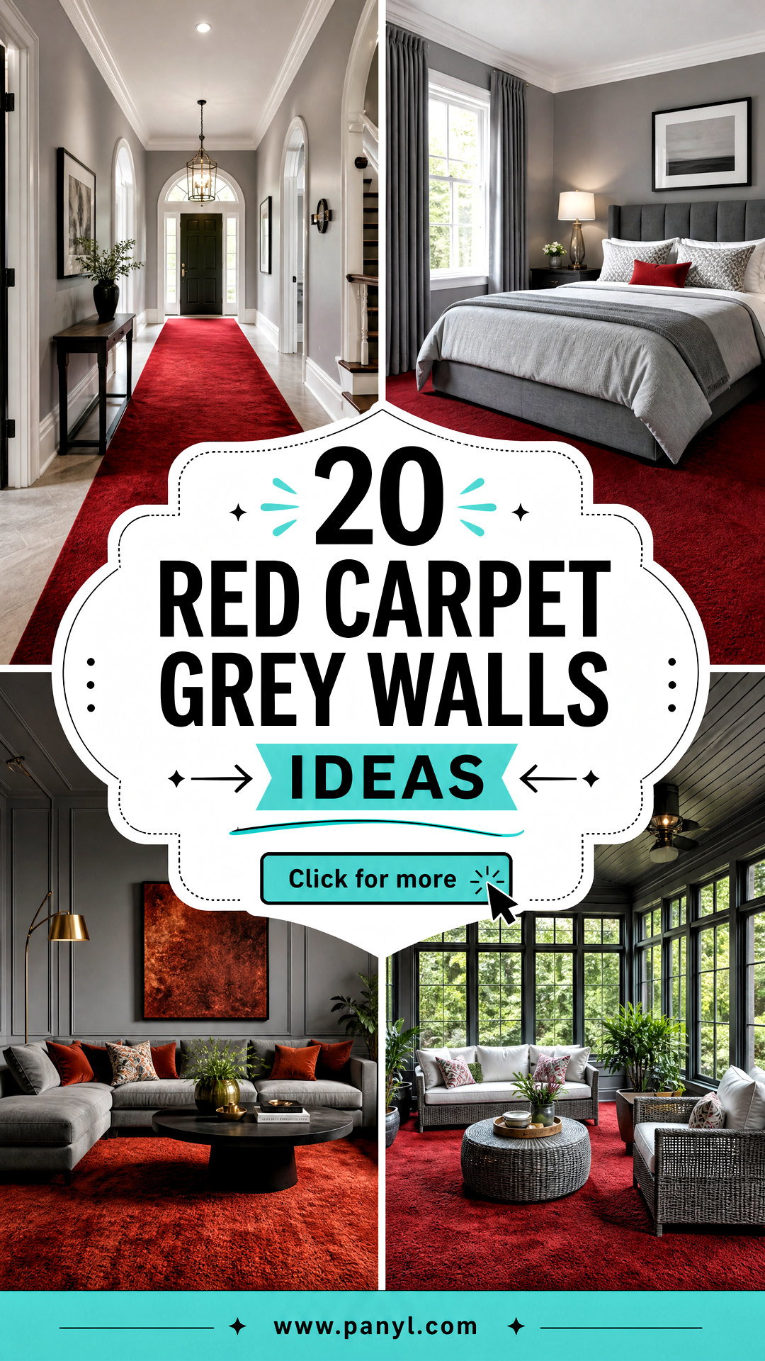 20 Red Carpet Grey Walls Ideas for a Stylish Balanced Room - 20 Red Carpet Grey Walls Ideas for a Stylish, Balanced Room