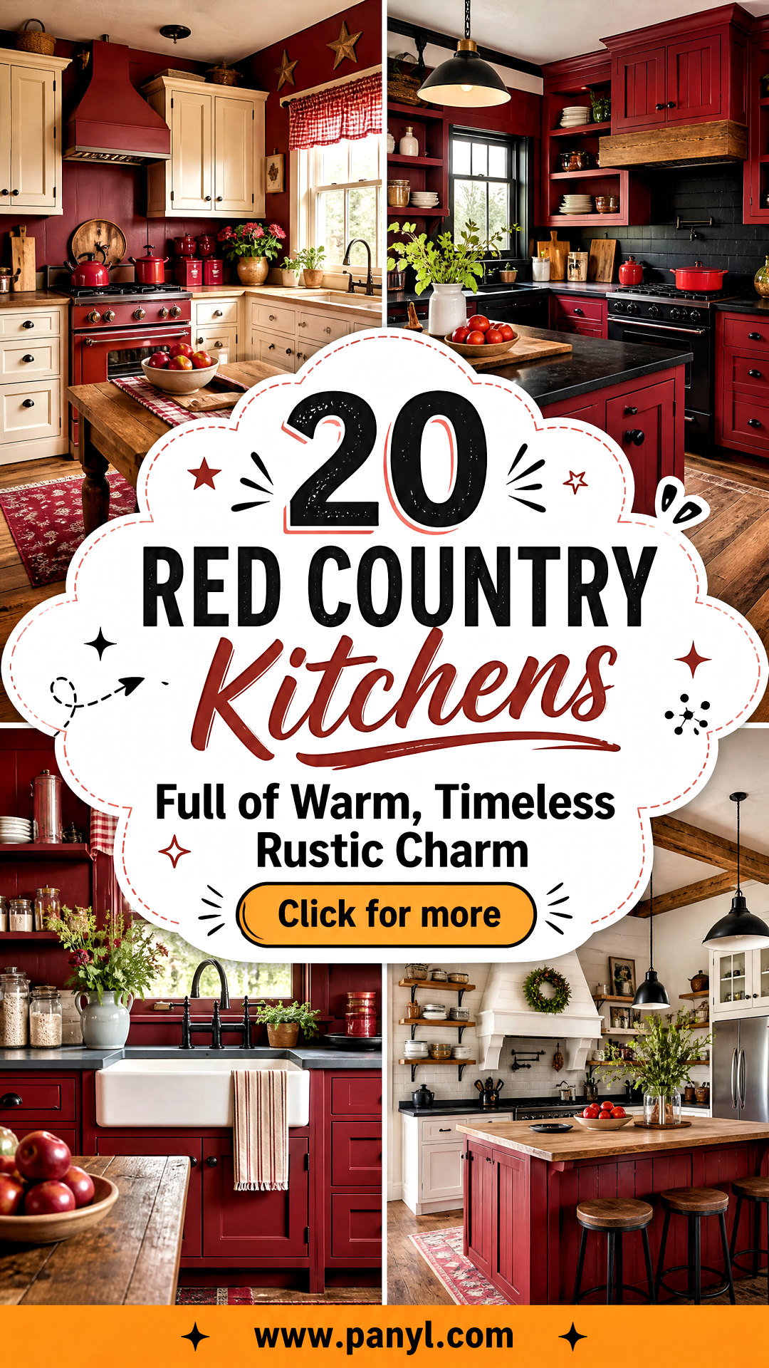 20 Red Country Kitchens Full of Warm Timeless Rustic Charm - 20 Red Country Kitchens Full of Warm, Timeless Rustic Charm