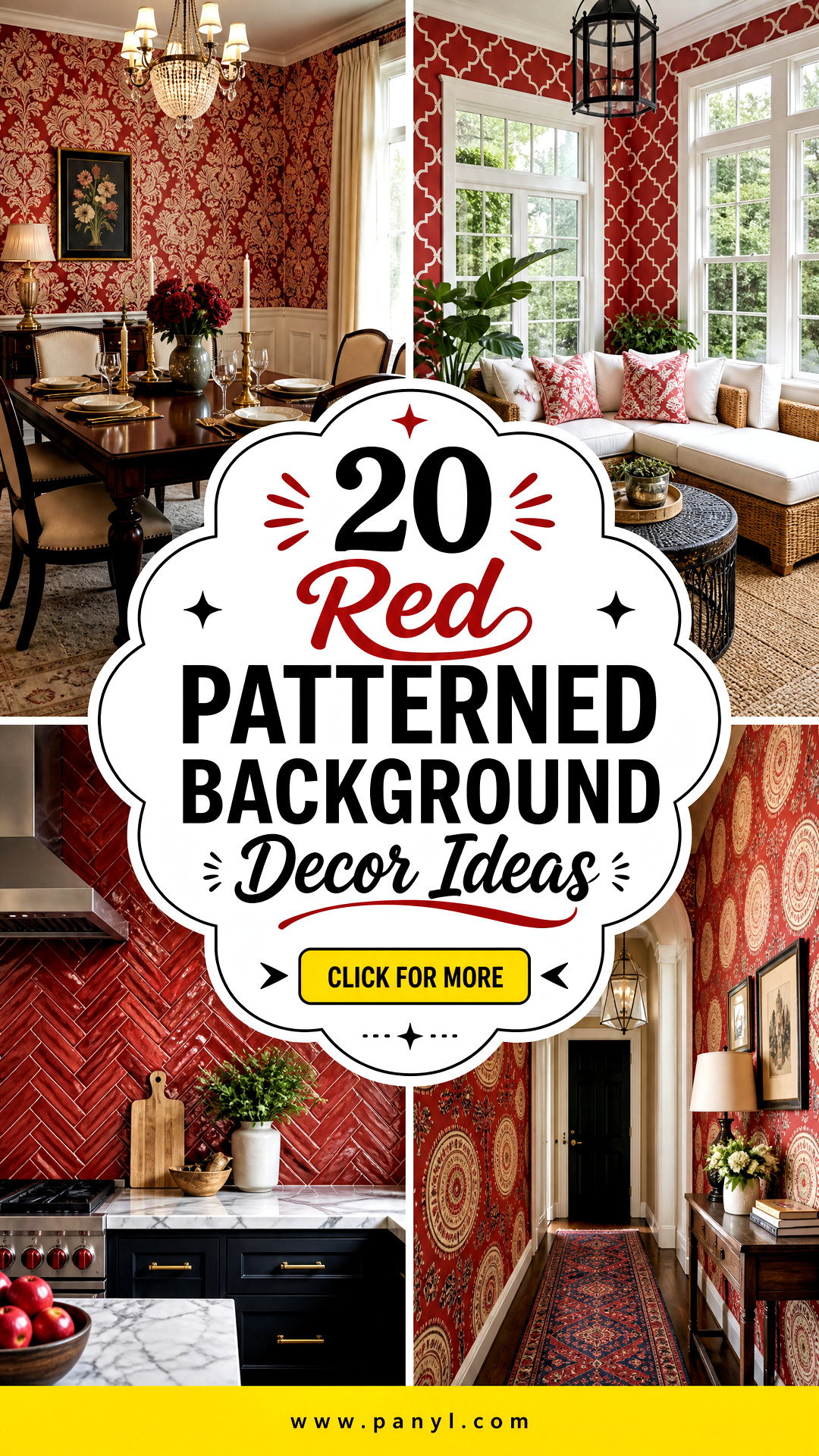 20 Red Patterned Background Decor Ideas for Bold Interiors - 20 Red Patterned Background Decor Ideas for Bold Interiors