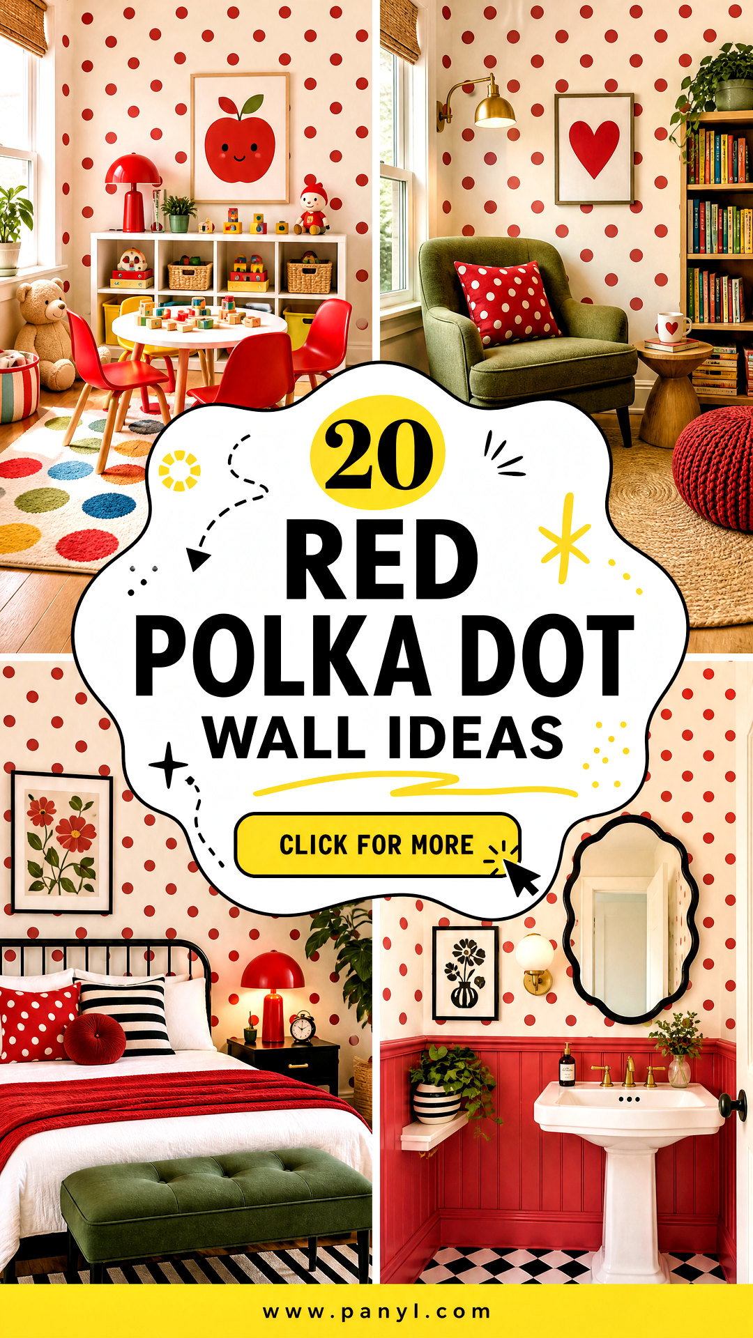 20 Red Polka Dot Wall Ideas for Playful Retro-Inspired Rooms - 20 Red Polka Dot Wall Ideas for Playful, Retro-Inspired Rooms