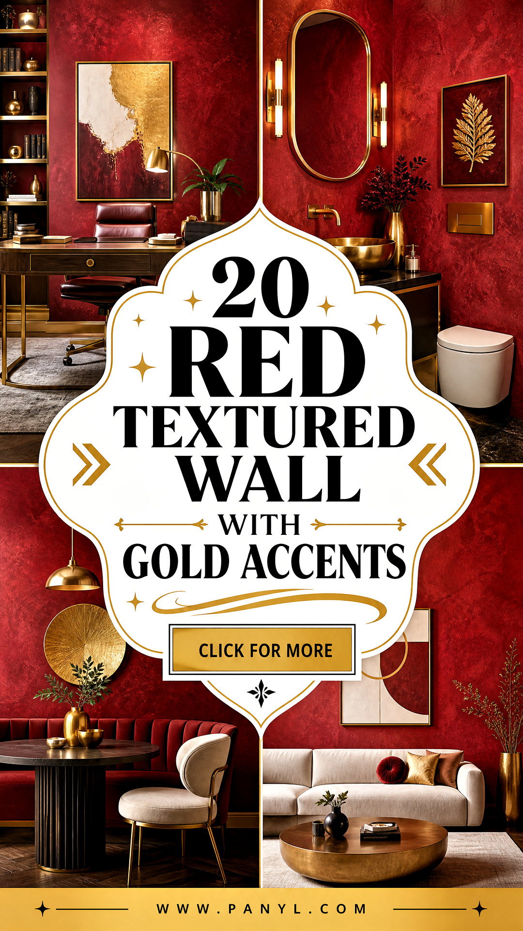 20 Red Textured Wall With Gold Accents for Luxe Interiors - 20 Red Textured Wall With Gold Accents for Luxe Interiors