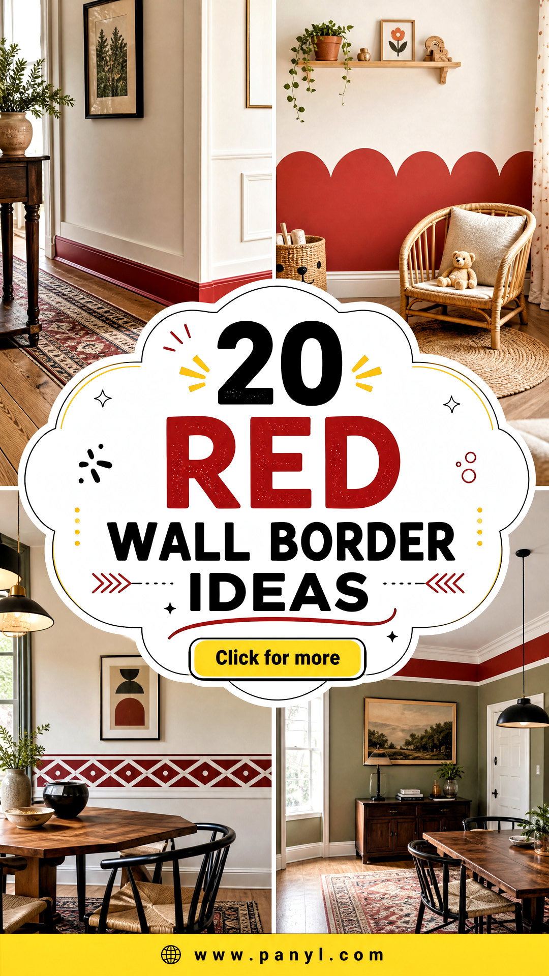 20 Red Wall Border Ideas That Add Classic Character to Any Room - 20 Red Wall Border Ideas That Add Classic Character to Any Room
