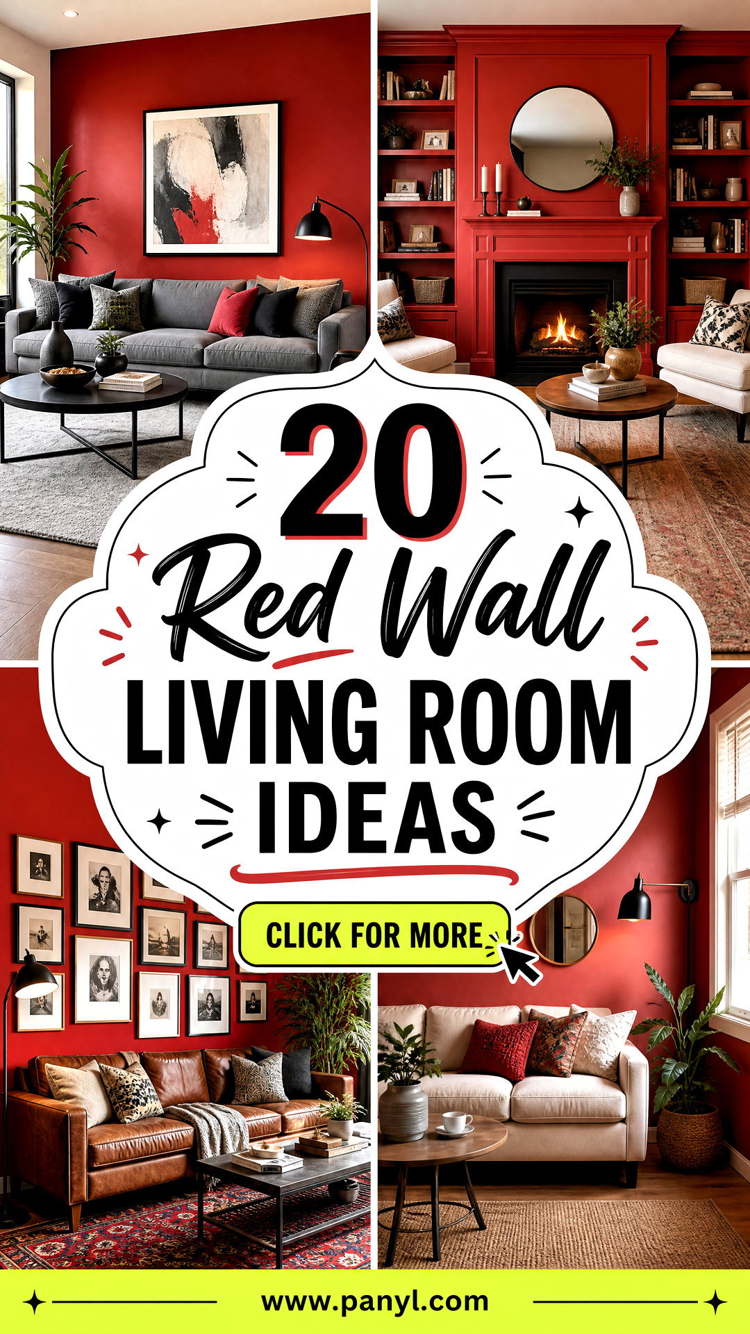 20 Red Wall Living Room Ideas for a Warm Bold Refresh - 20 Red Wall Living Room Ideas for a Warm, Bold Refresh