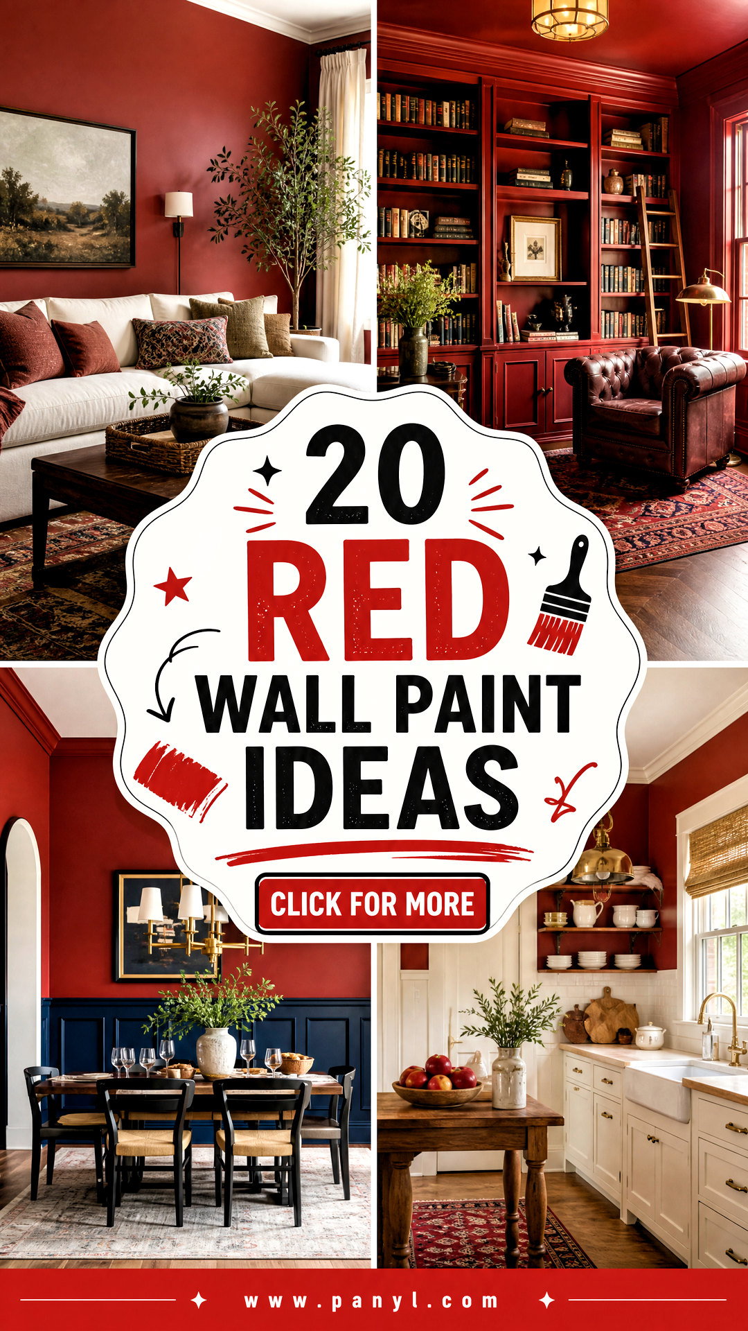 20 Red Wall Paint Ideas for Bold Designer-Led Rooms at Home - 20 Red Wall Paint Ideas for Bold, Designer-Led Rooms at Home