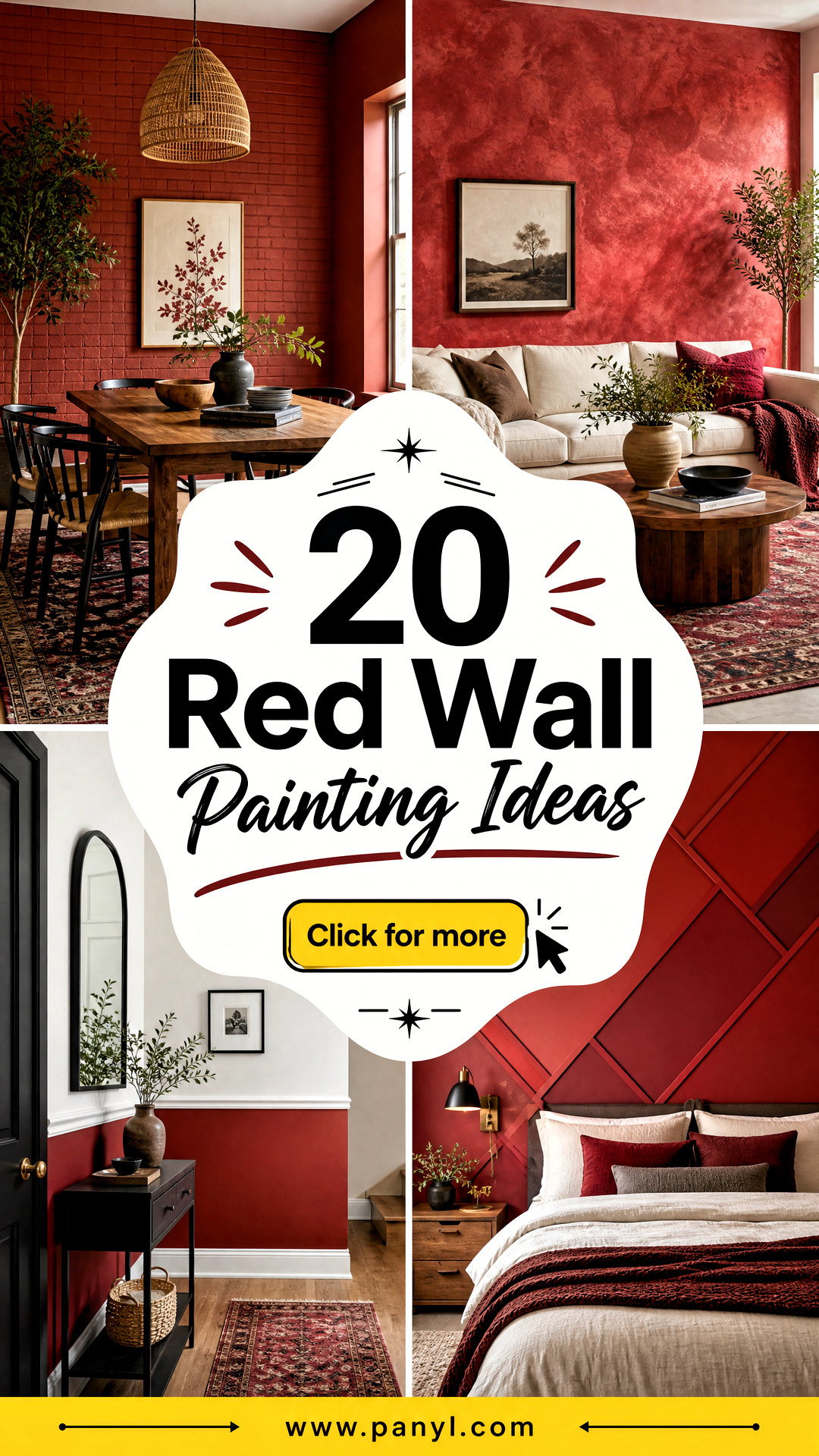 20 Red Wall Painting Ideas for a Bold Designer Look at Home - 20 Red Wall Painting Ideas for a Bold Designer Look at Home