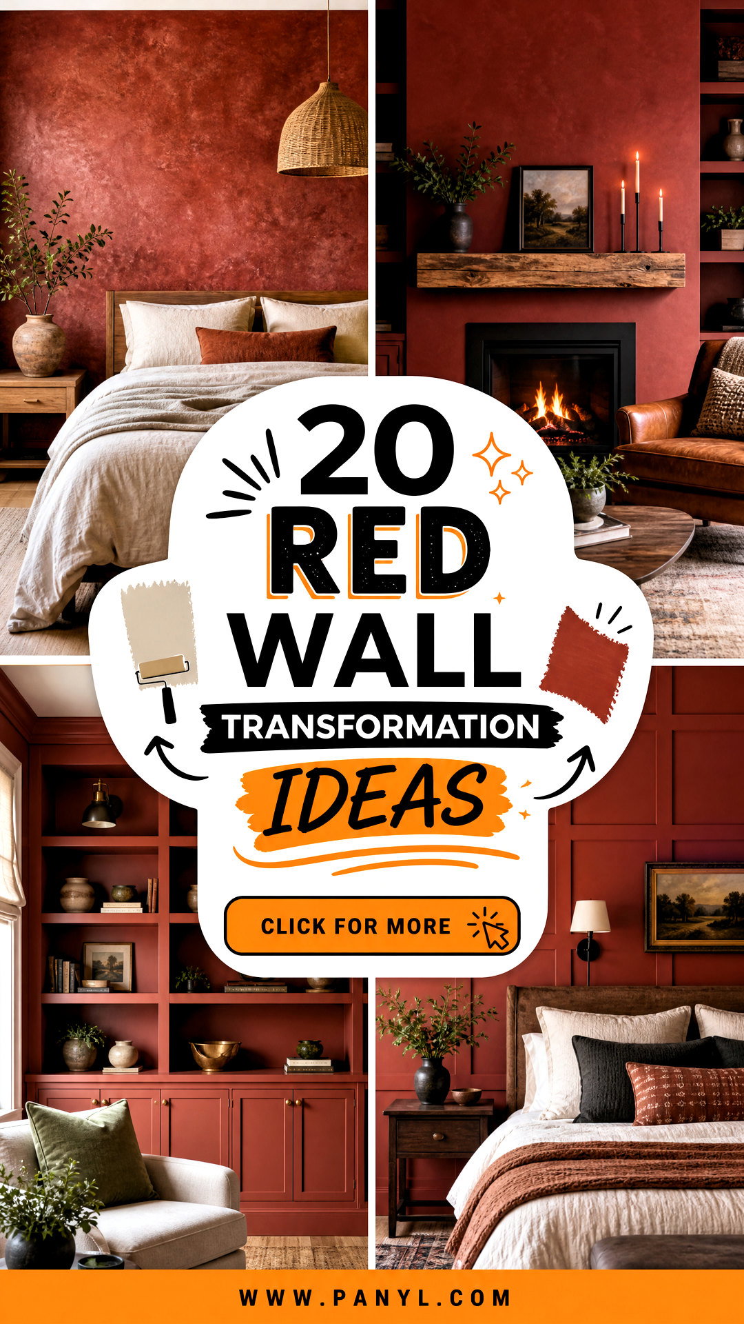 20 Red Wall Transformation Ideas for a Bold Before-and-After - 20 Red Wall Transformation Ideas for a Bold Before-and-After