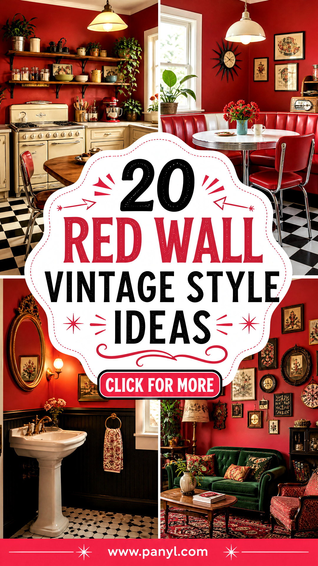 20 Red Wall Vintage Style Ideas for Character-Filled Rooms - 20 Red Wall Vintage Style Ideas for Character-Filled Rooms