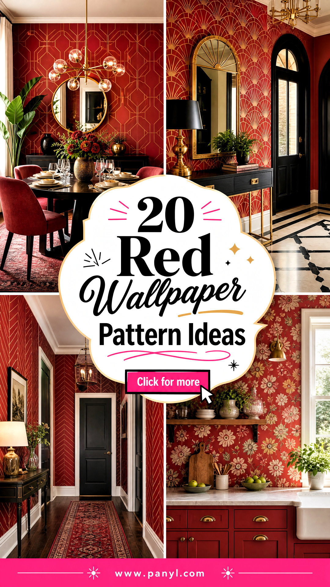 20 Red Wallpaper Pattern Ideas for Bold Stylish Rooms - 20 Red Wallpaper Pattern Ideas for Bold, Stylish Rooms