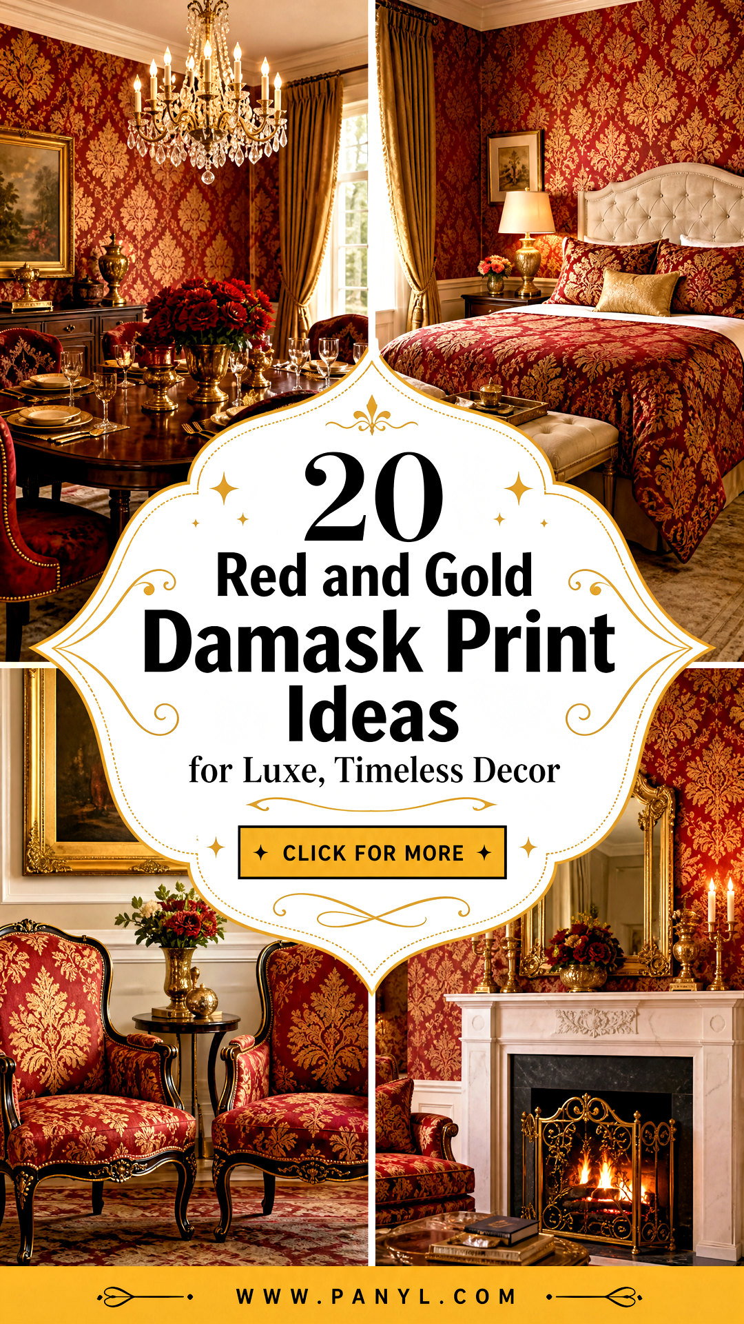 20 Red and Gold Damask Print Ideas for Luxe Timeless Decor - 20 Red and Gold Damask Print Ideas for Luxe, Timeless Decor